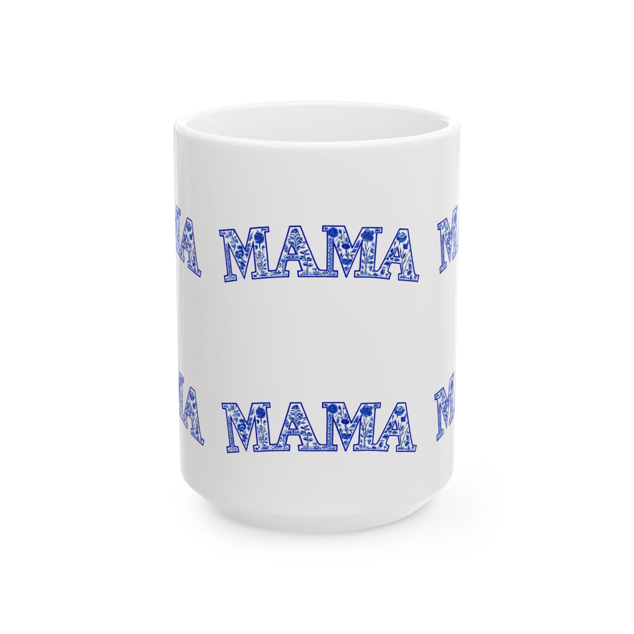 Blue Floral "Mama" Ceramic Mug, Perfect Gift for Mother's Day, Tea Lovers, Coffee Lovers, Birthday, Home Decor, Kitchen Chinoiserie