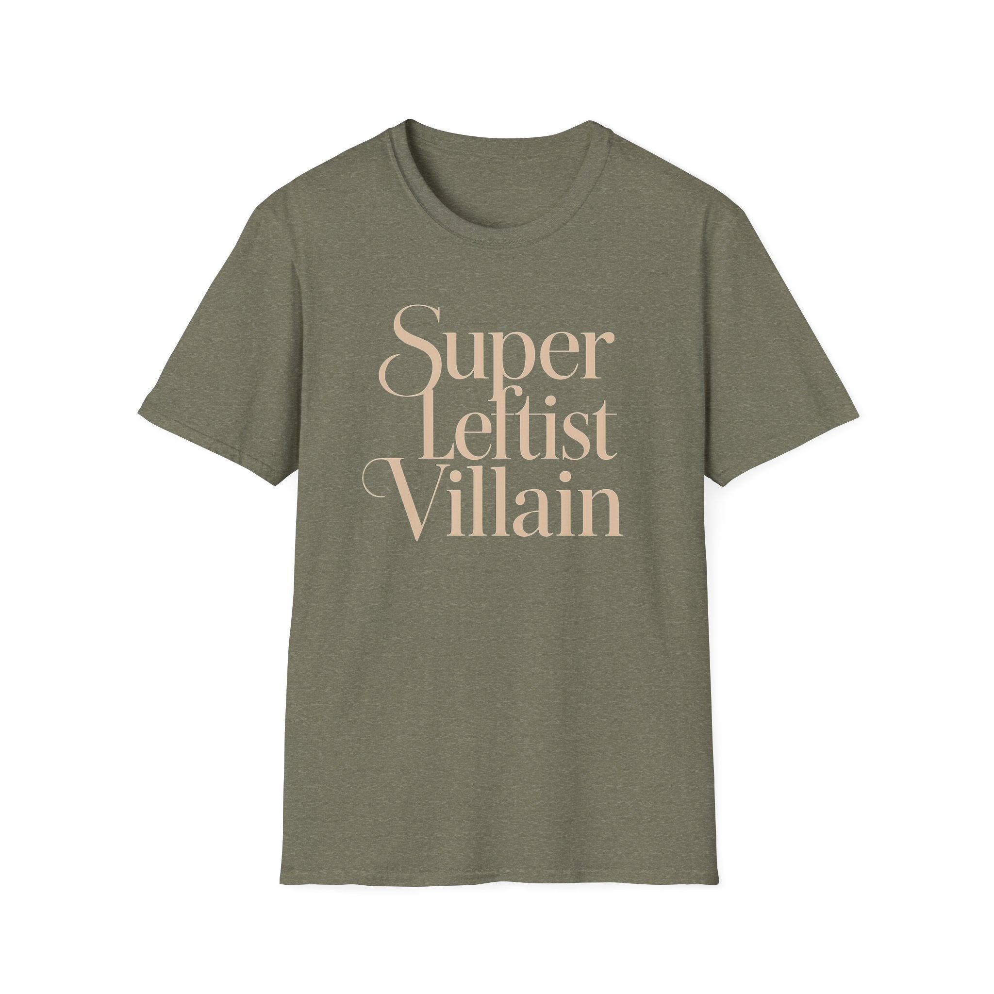 Super Leftist Villain Softstyle T-Shirt, Anti Trump Activist Shirt, Political Streetwear, Leftist Peace Love Tee, Social Justice Gift