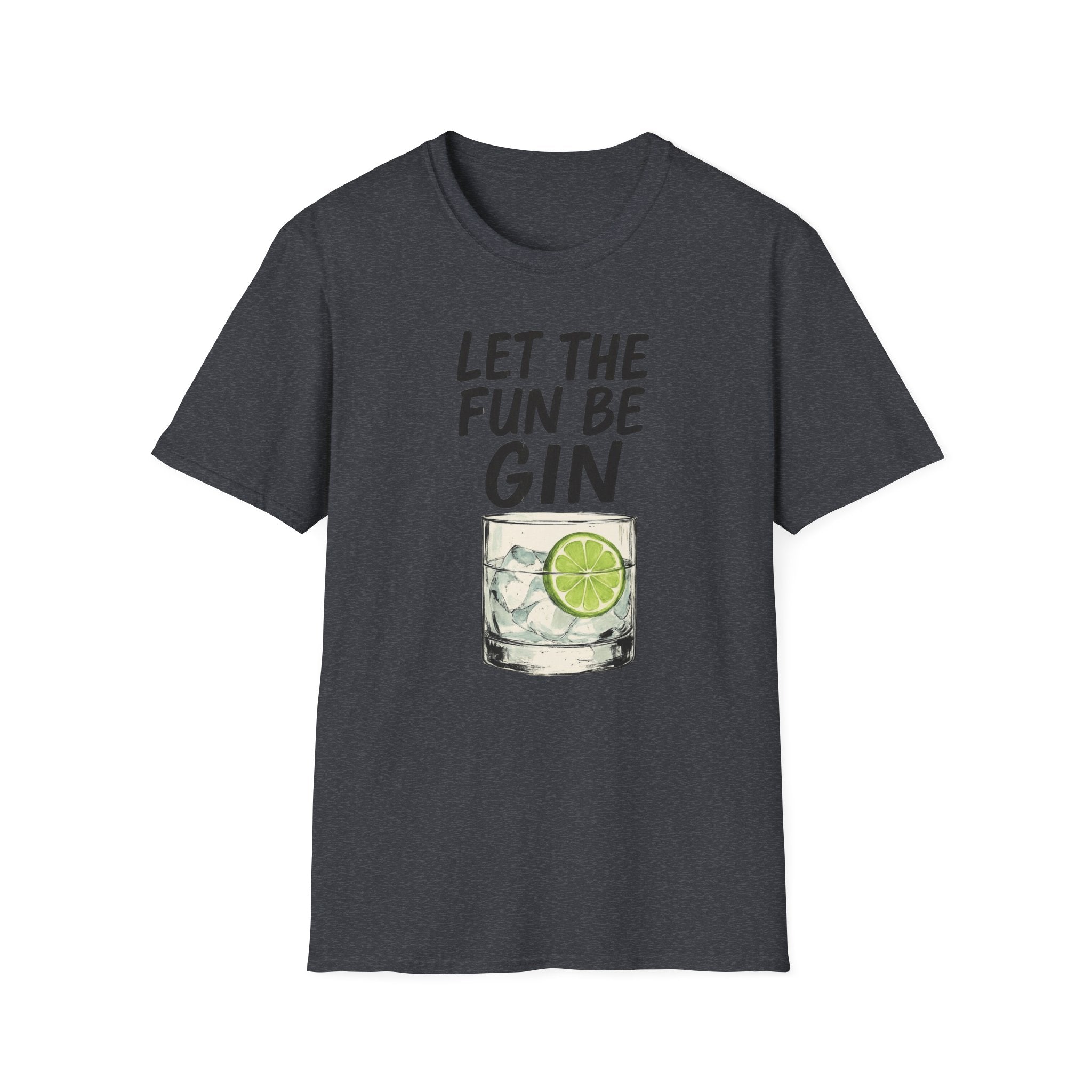Let the Fun Be Gin Tee, Gin Cocktail Party T-Shirt, Let the Fun Be Gin Tee, Unisex Drinking Shirt, Softstyle Alcohol Top, Mixology Gift