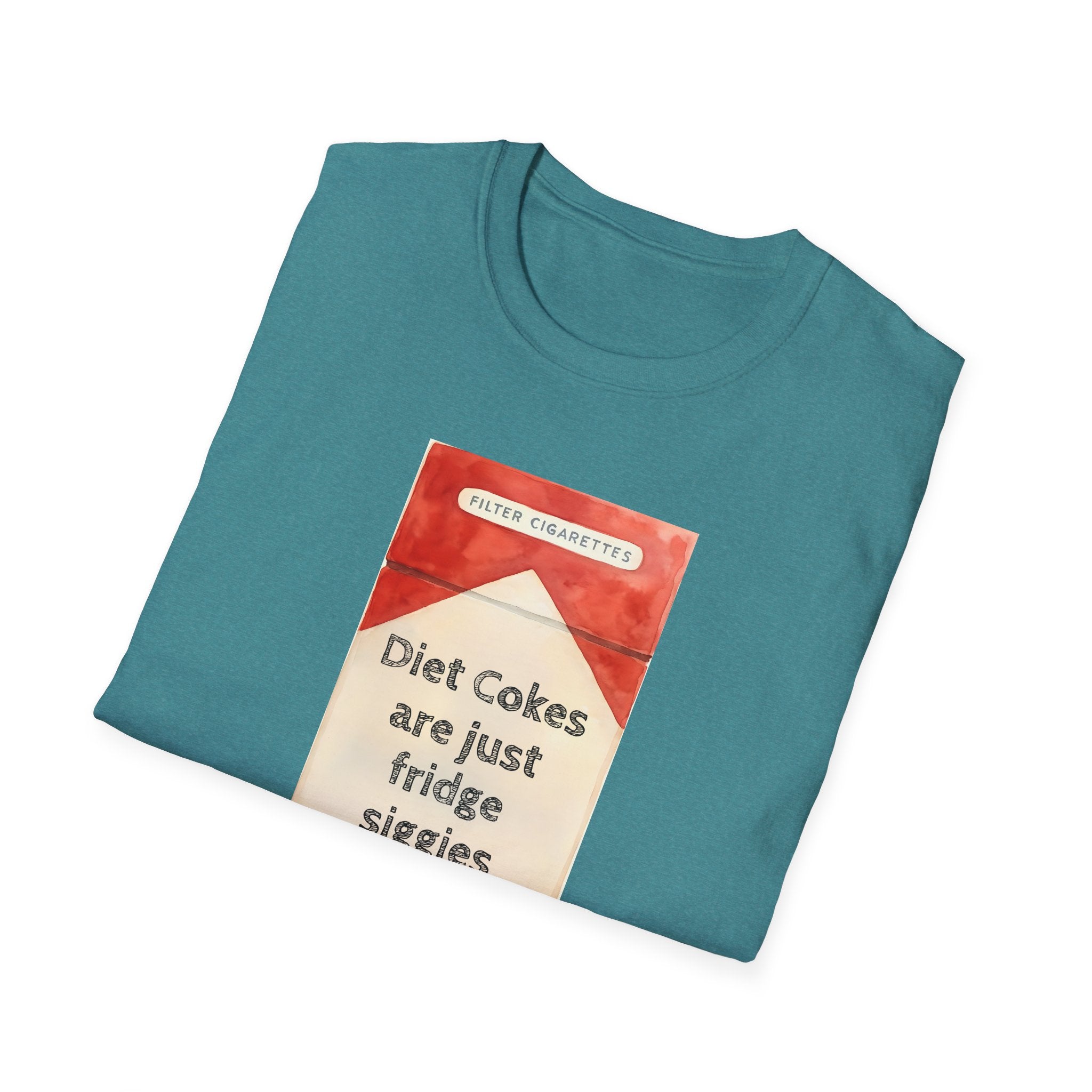 Retro Cool Diet Cola Unisex Softstyle T-Shirt, Fridge Siggies Smokers Gift Tee, Vintage Soda Pop Shirt smoker gift reds