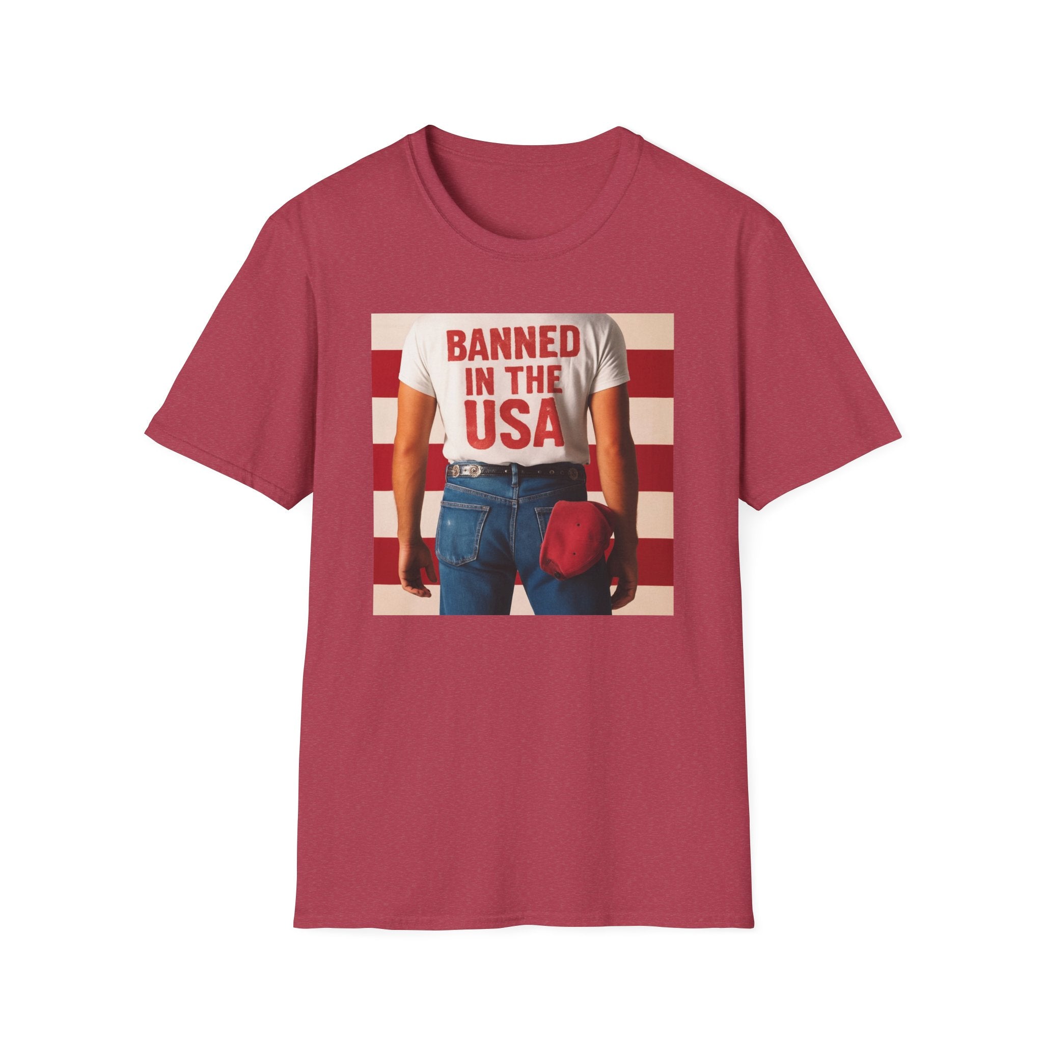 Banned in the USA Political Activist T-Shirt, Liberal Tee, Anti-Trump Christmas Gift, Unisex Softstyle Shirt Kimmel Colbert socia justice