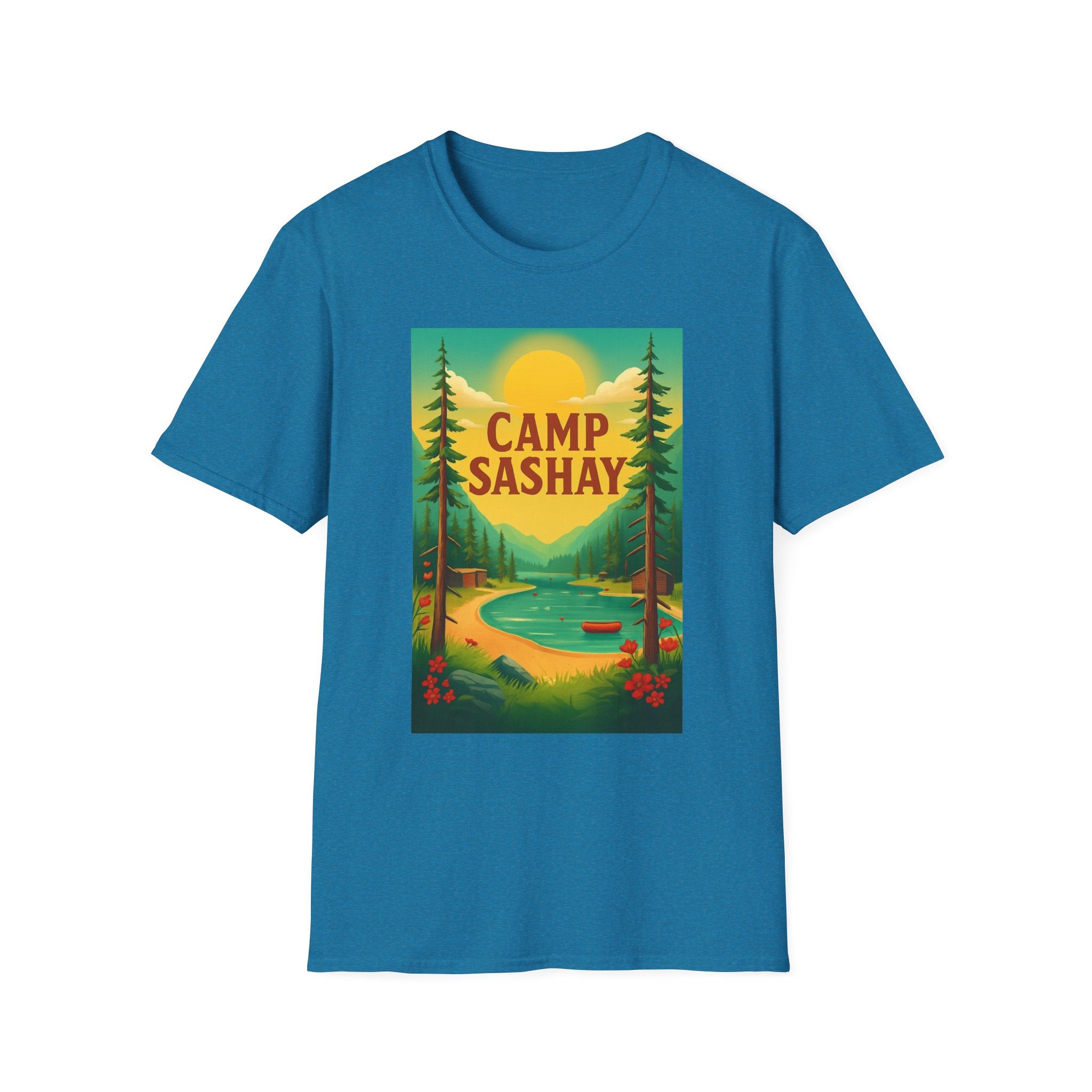 Camp Sashay carnival Unisex Softstyle T-Shirt, Vintage Camping Tee, Outdoor Adventure Shirt, Summer Vibes T-Shirt, Gift for Nature Lovers