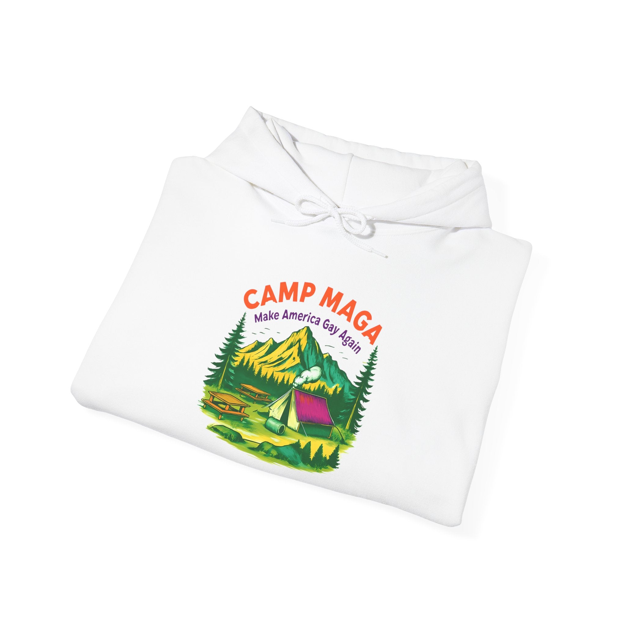 Camp Maga Gay Pride Hoodie, LGBT Rainbow Sweatshirt, P-Town Carnival Unisex Pullover, America Flag Jumper, LGBTQ Summer Camp Gift, Political