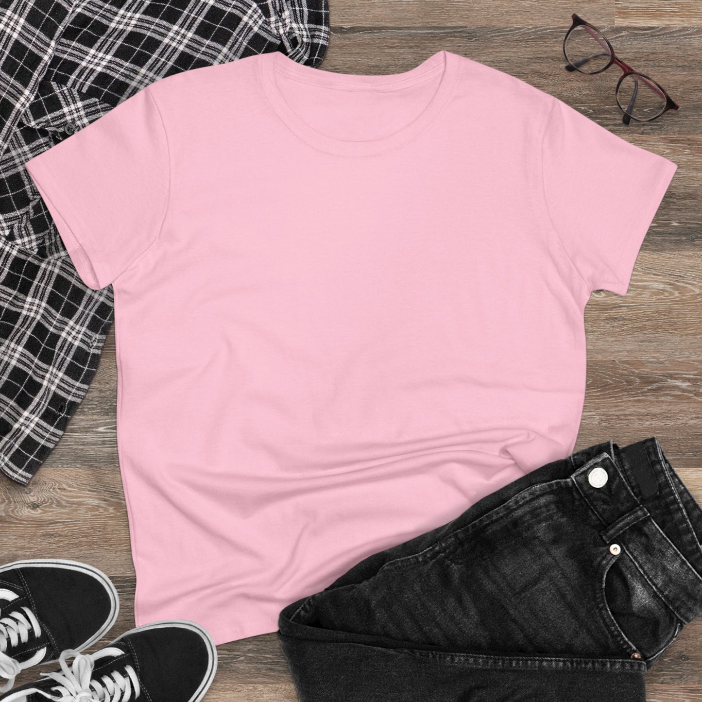 Artistic Goldfish Graphic Women's Midweight Cotton Tee koi On back of tee