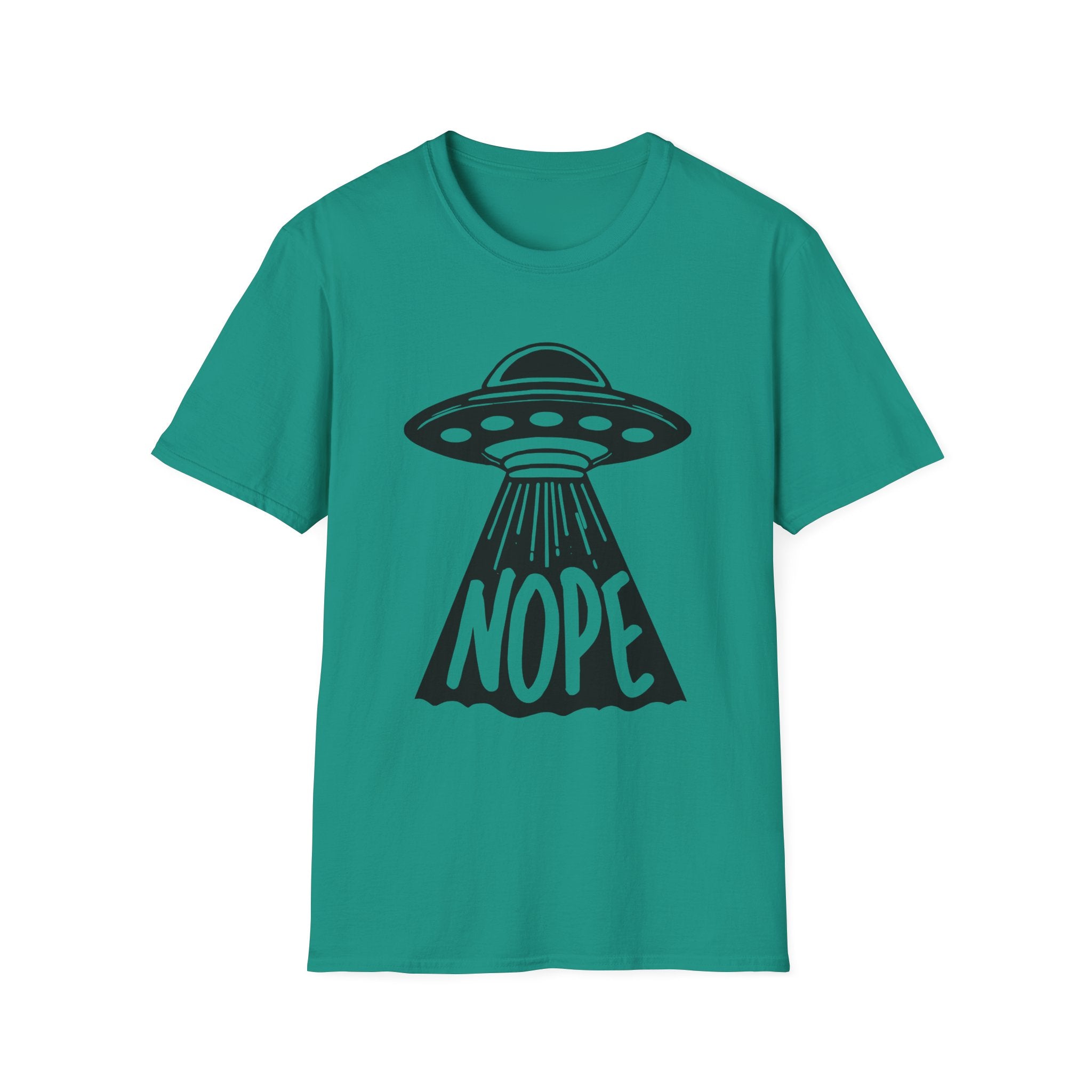 Extraterrestrials say Nope Unisex Softstyle T-Shirt - Funny Alien Design, UFO Lover Gift, Space Enthusiast Tee, Sci-Fi Graphic Shirt, Cosmic