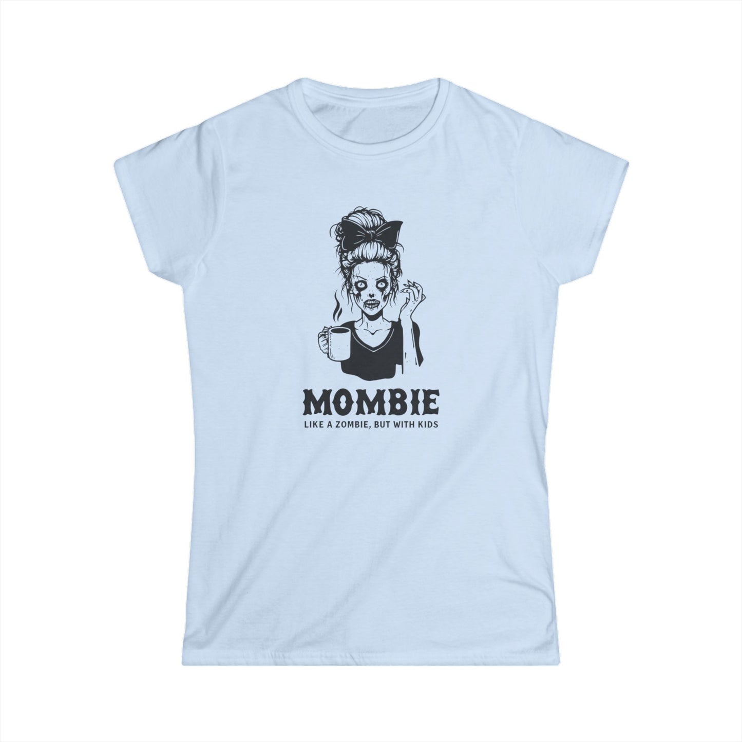 Women's Softstyle Tee - Mombie Zombie Kids, Funny Mom Shirt, Mom Life Tee, Halloween Shirt, Softstyle Tee for Women, Mom Gift