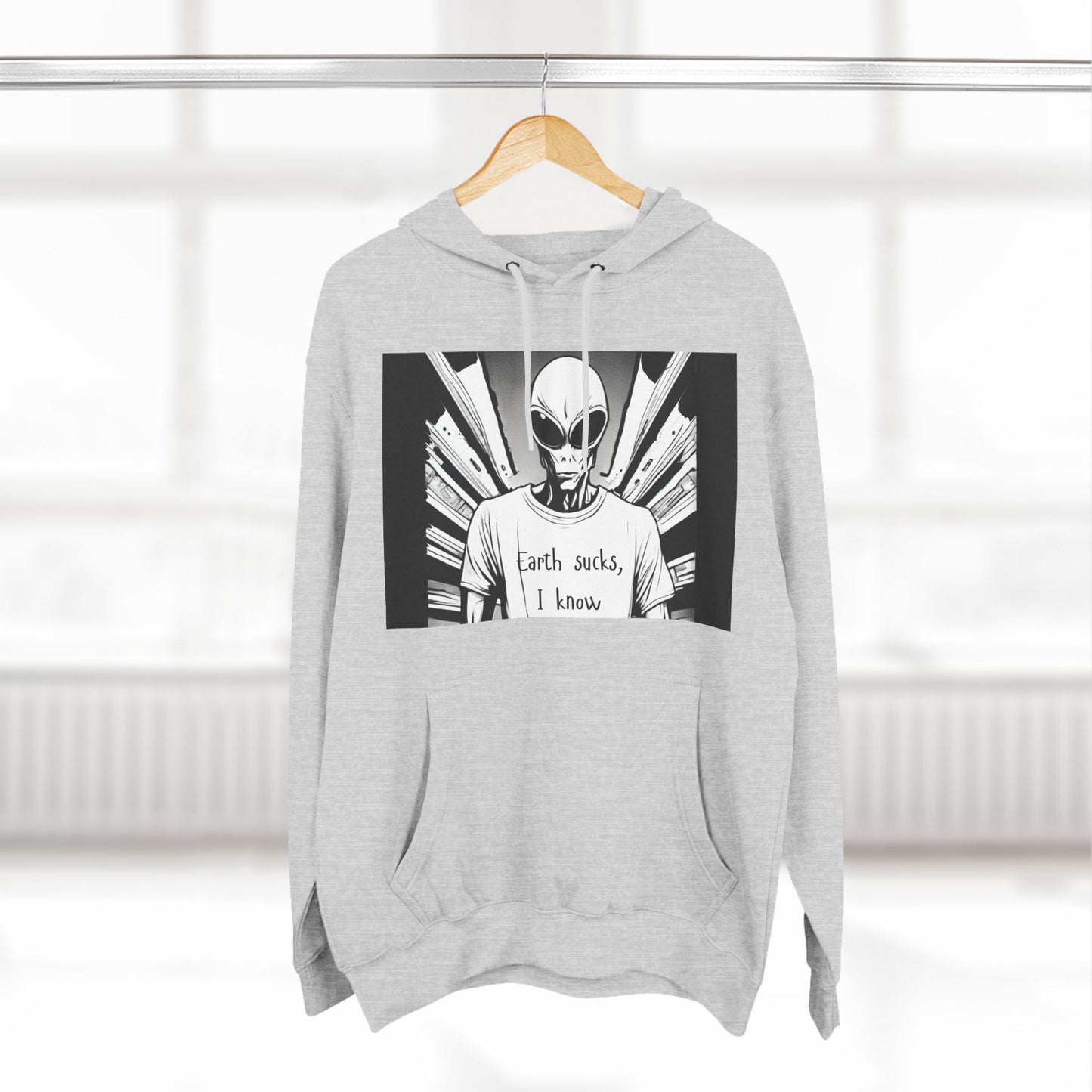 Fleece Hoodie - Earth Sucks I Know - Funny Graphic Design