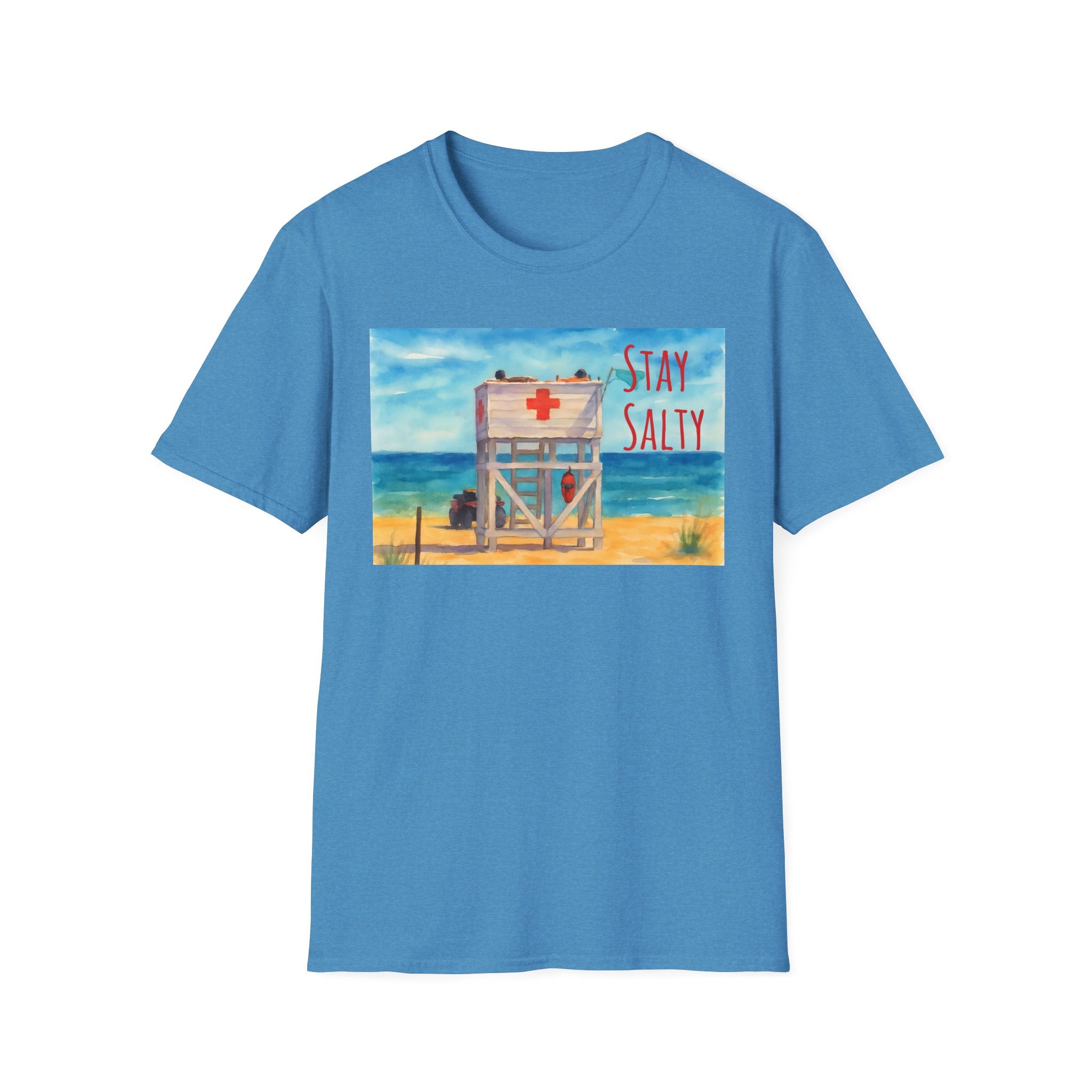 Stay Salty Ocean Vibes Unisex T-Shirt, Stay Salty Lifeguard Stand Beach Sunshine , Gift for Beach Lovers, Summer Tee, Coastal Theme Top,