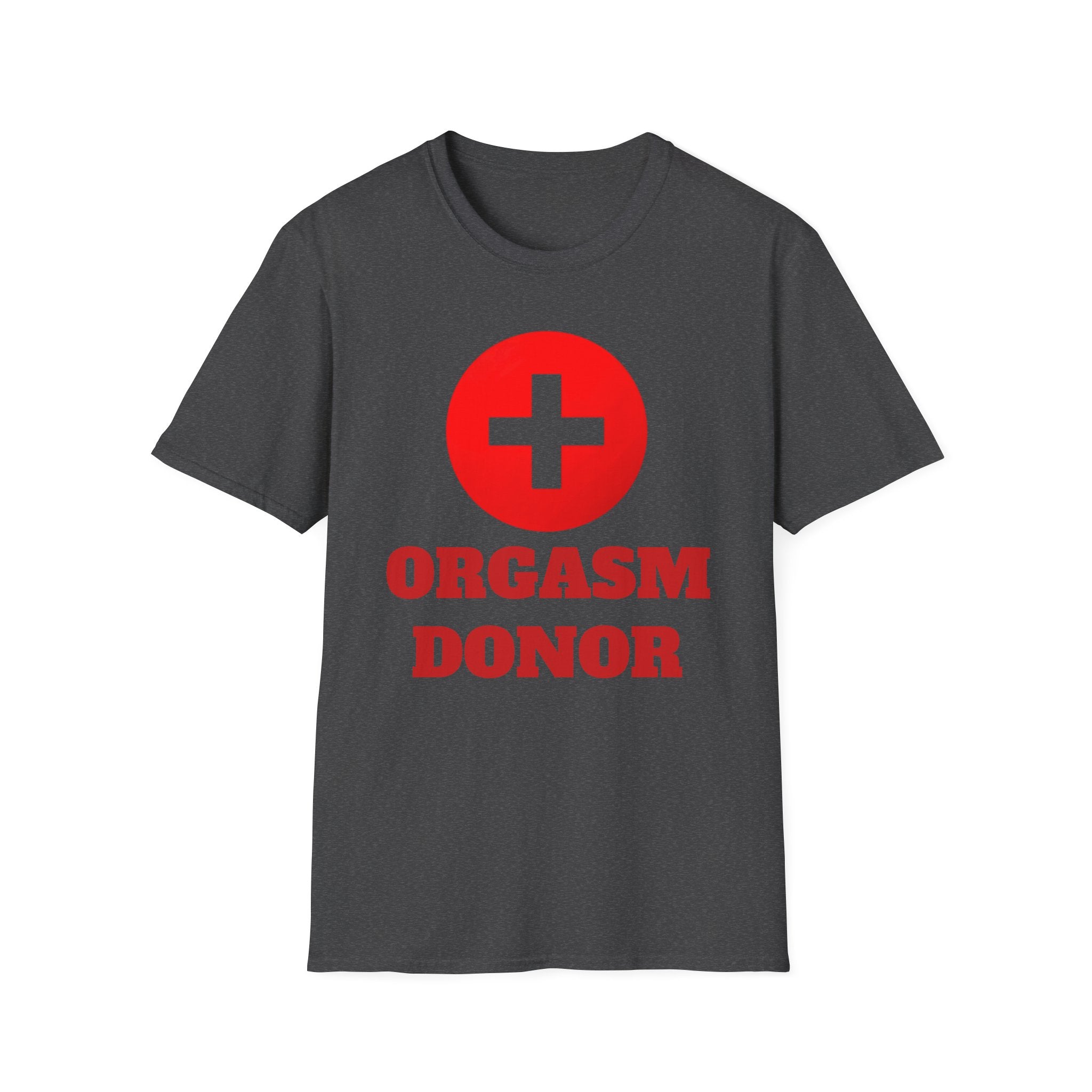 Funny Orgasm Donor Red Cross Unisex T-Shirt, Saving Lives Tee, Humorous Graphic Shirt, Naughty Gag Gift, Hilarious Adult Tee