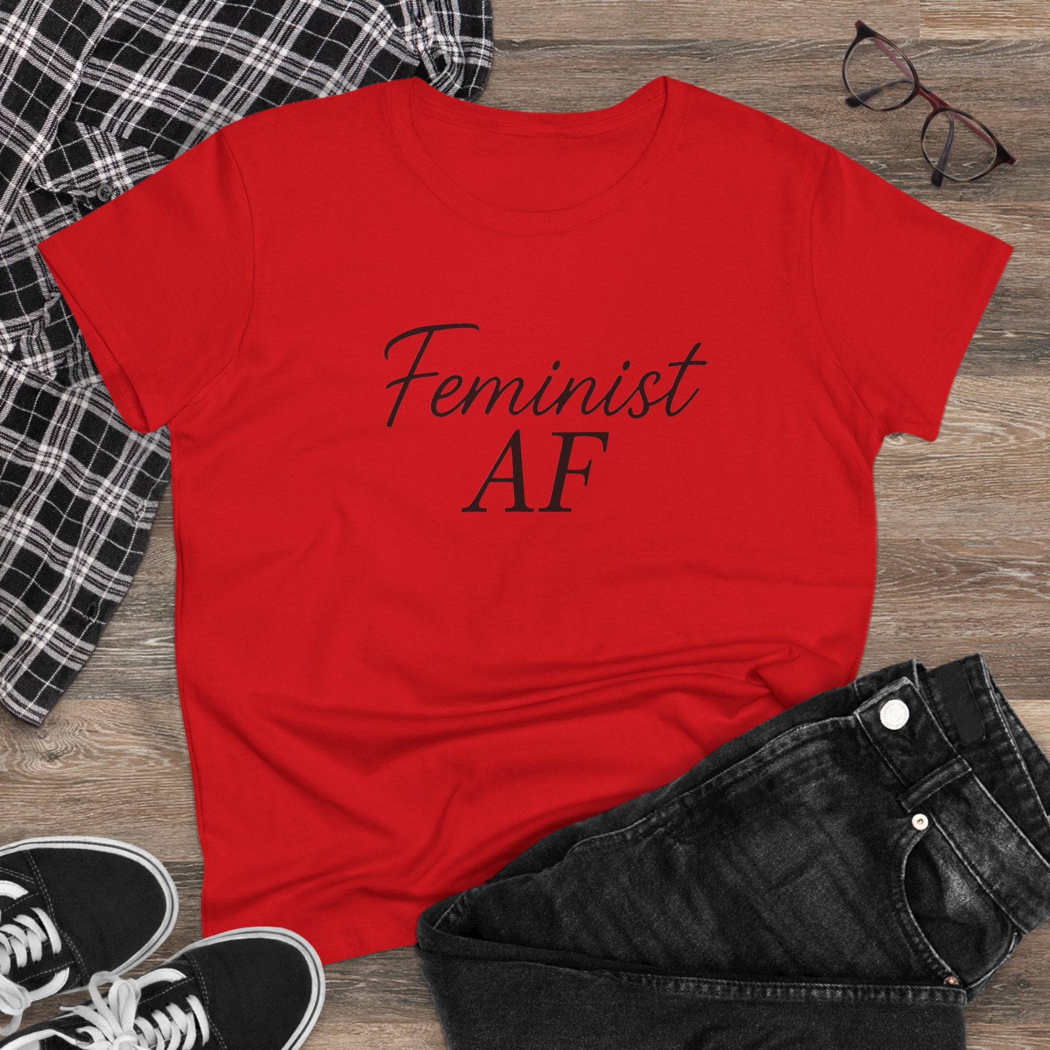 Feminist AF Tee, Protest Shirt, Empowerment Top, Activist Clothing, Women's Rights Apparel, Midweight Cotton Tshirt