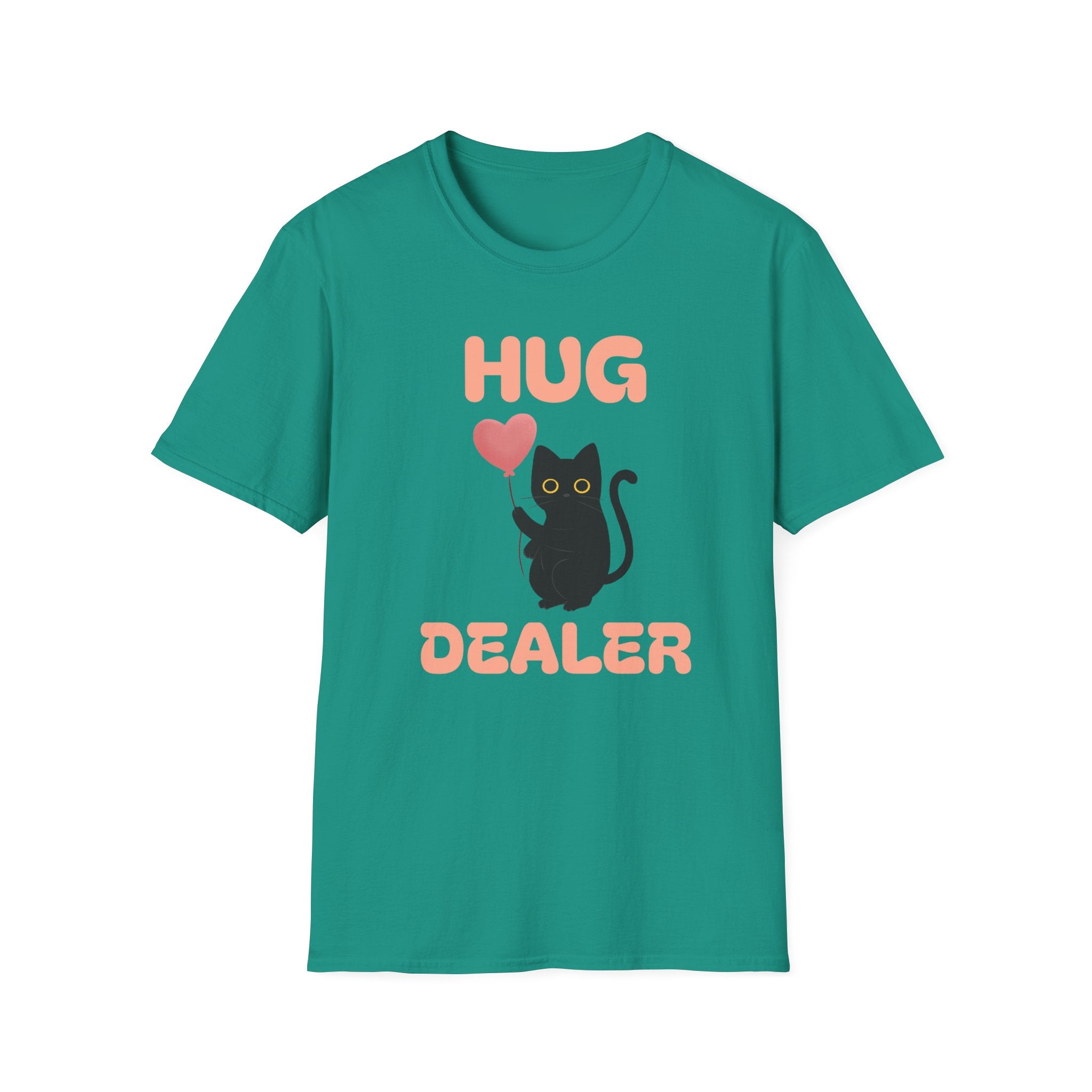 Hug Dealer fun cat Unisex Softstyle T-Shirt, Funny Cat Lover Gift, Cute Tee, Cat Mom Shirt, Trendy Graphic Tee Christmas gift sarcasm