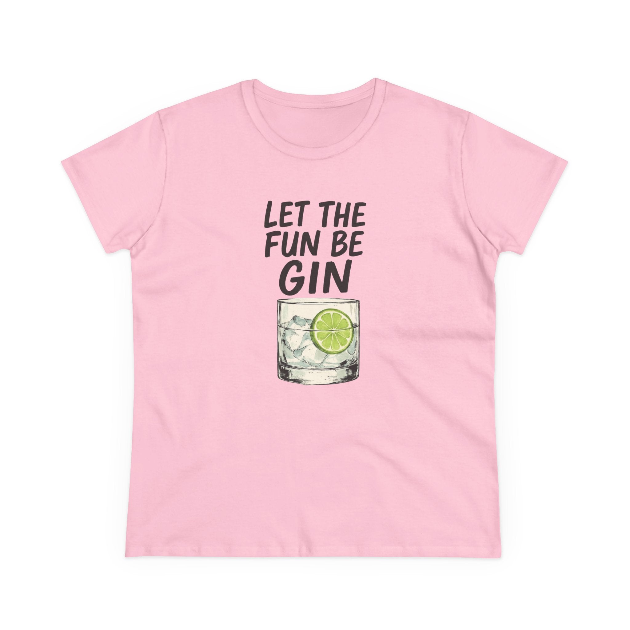 Let the Fun Be Gin Summer Party Cocktail Gift, Womans Tee, Graphic Top, Cotton Shirt, Funny Drinking Tee Gin and Tonic