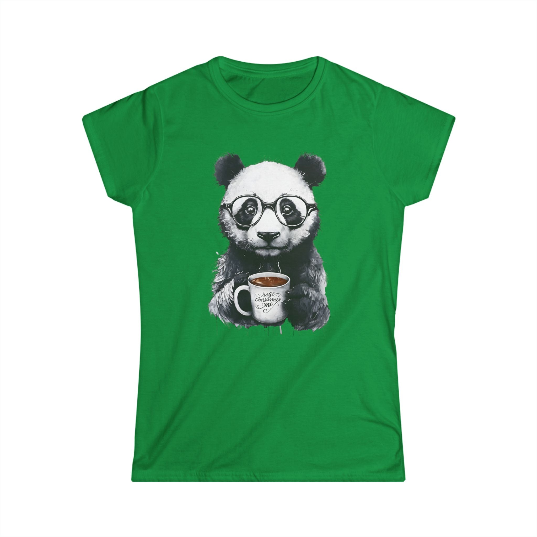 Rage consumes me panda T-Shirt, Women's Graphic Tee, Softstyle Top, Cute Animal Shirt, Funny Panda Gift