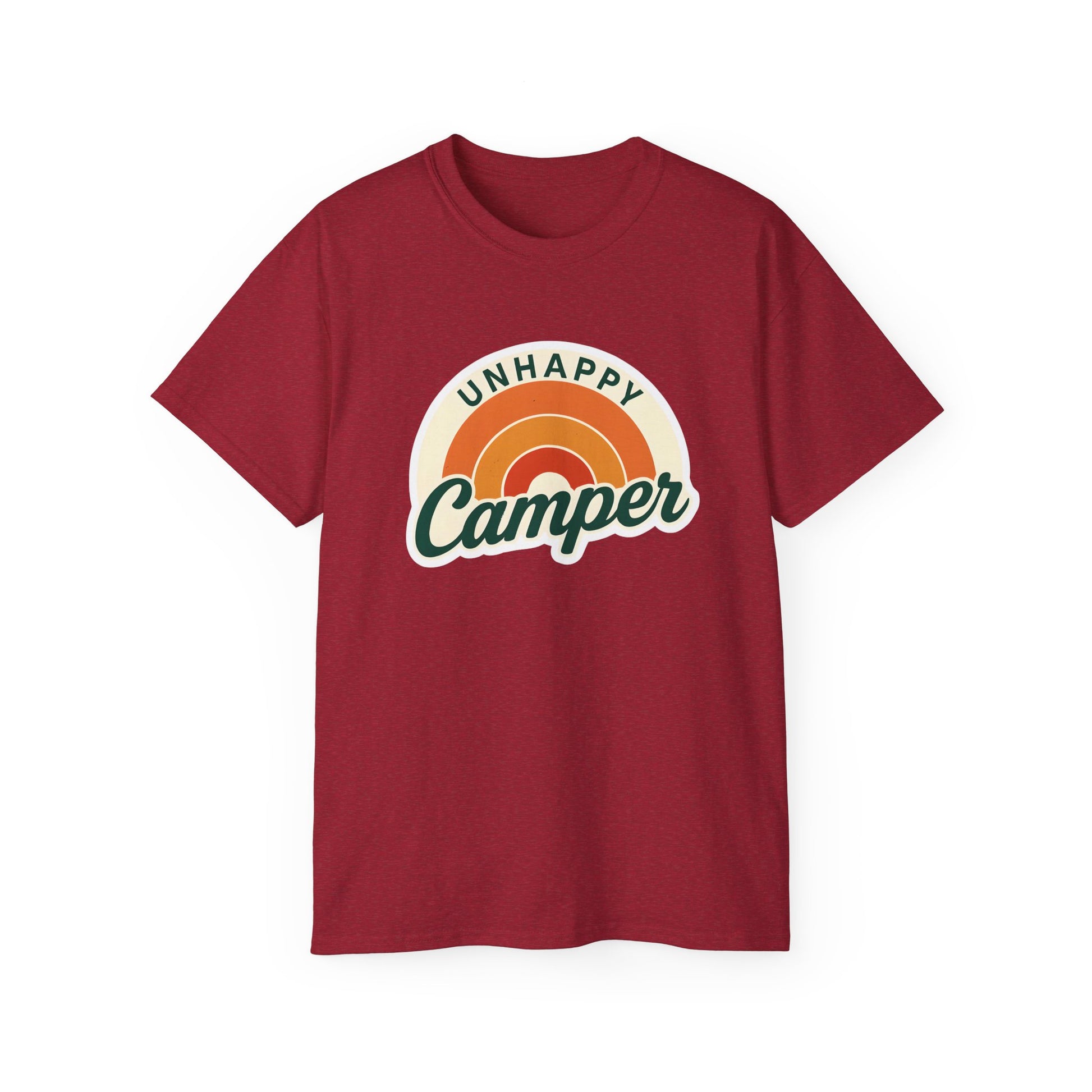 Unisex Tee for Campers: Unhappy Wanderer Adventure Gift Shirt, Hiking Outdoor Camping Apparel, Outdoorsy Nature Lover Top, Wanderlust Tee,