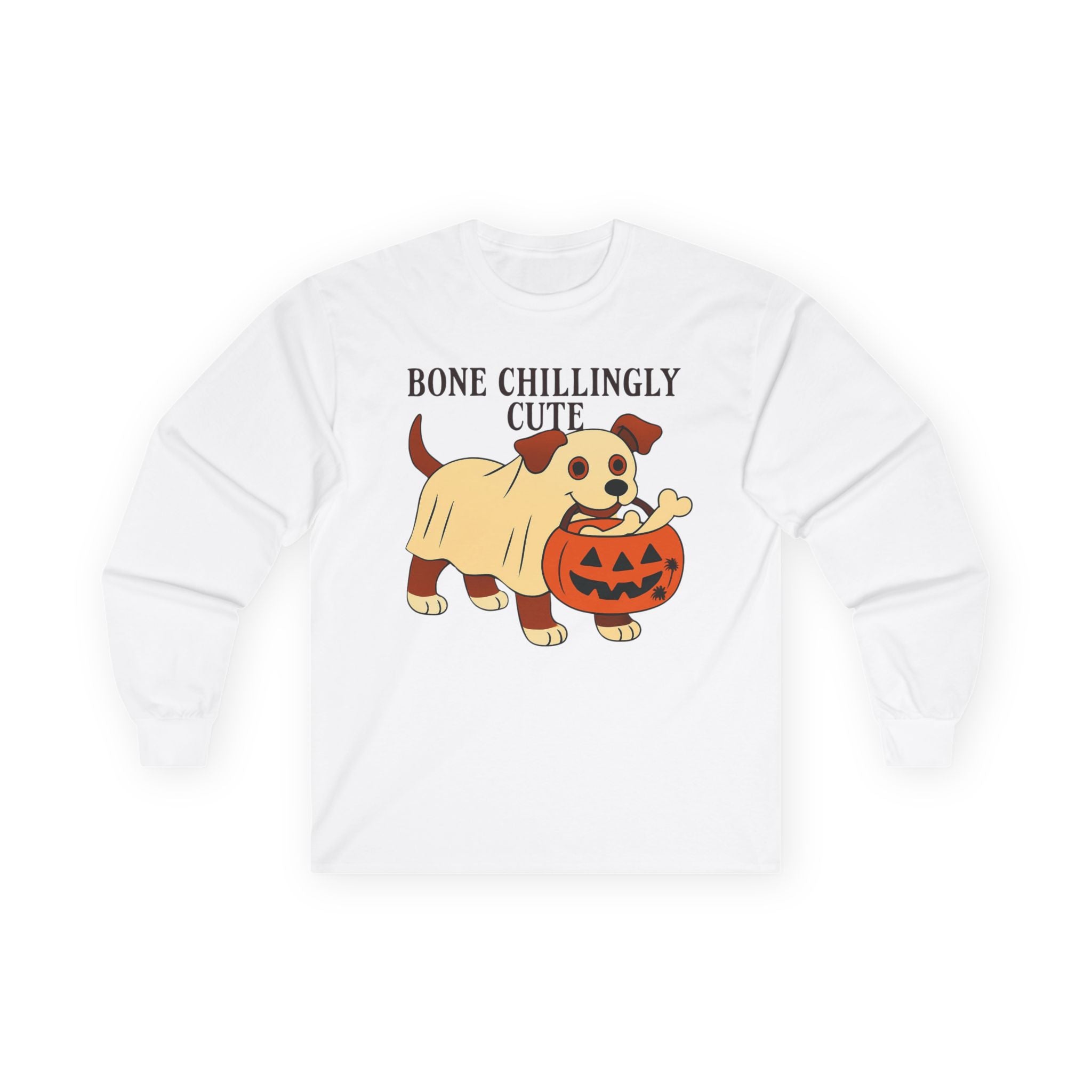 Halloween Dog Costume Tee, Spooky Dog Lover Shirt, Trick-or-Treating Long Sleeve Top, Bone Chilling Cute Unisex Shirt, Halloween Tee, Dog