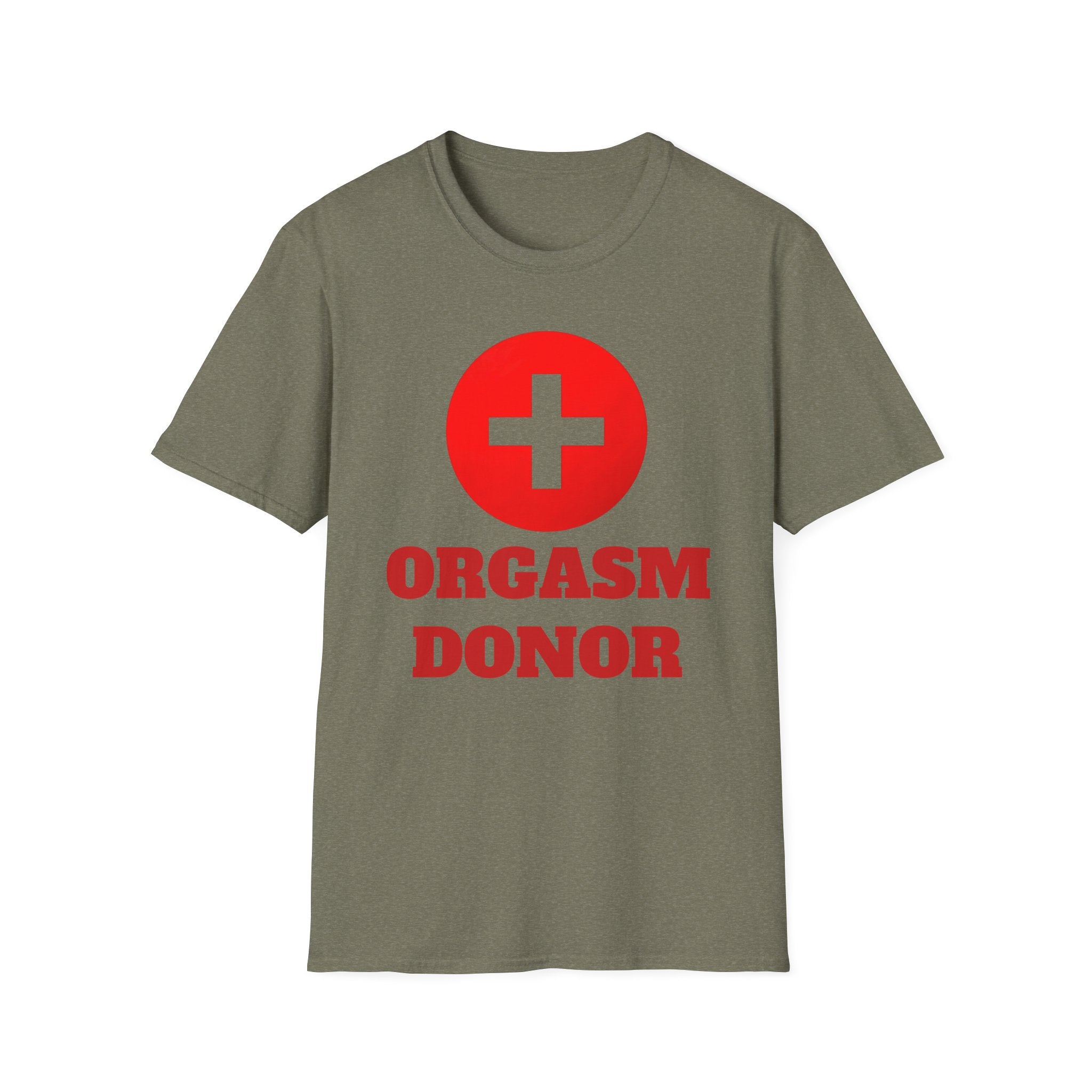 Funny Orgasm Donor Red Cross Unisex T-Shirt, Saving Lives Tee, Humorous Graphic Shirt, Naughty Gag Gift, Hilarious Adult Tee