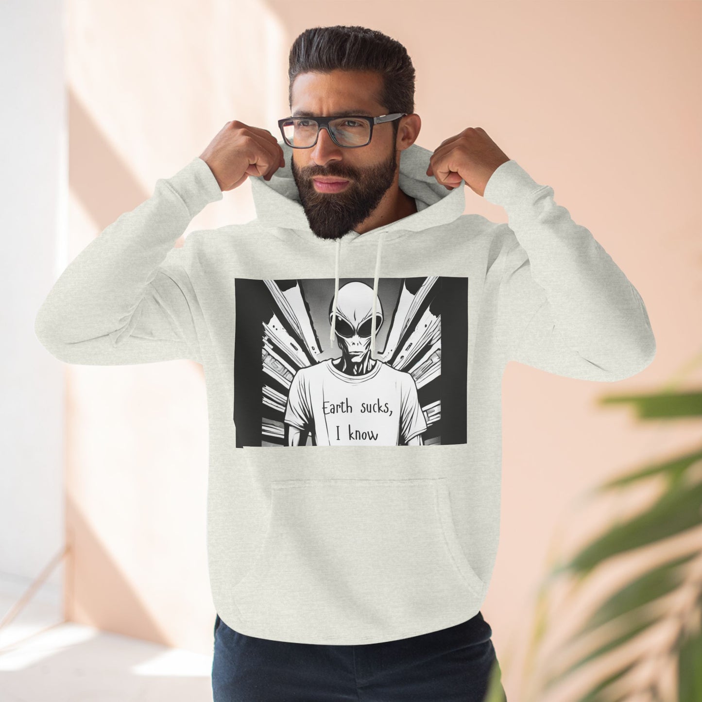 Fleece Hoodie - Earth Sucks I Know - Funny Graphic Design