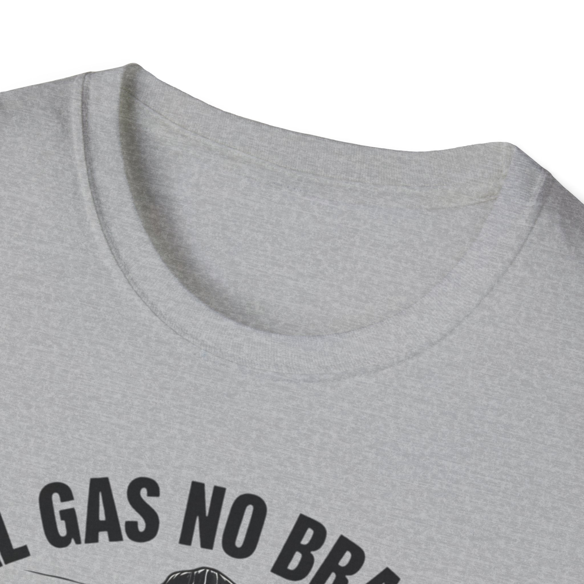 All Gas No Brakes Tee, Beach Party Skull Unisex Softstyle T-Shirt, Summer Skeleton Shirt, Vacation Graphic Top, Surfing Skeleton Apparel