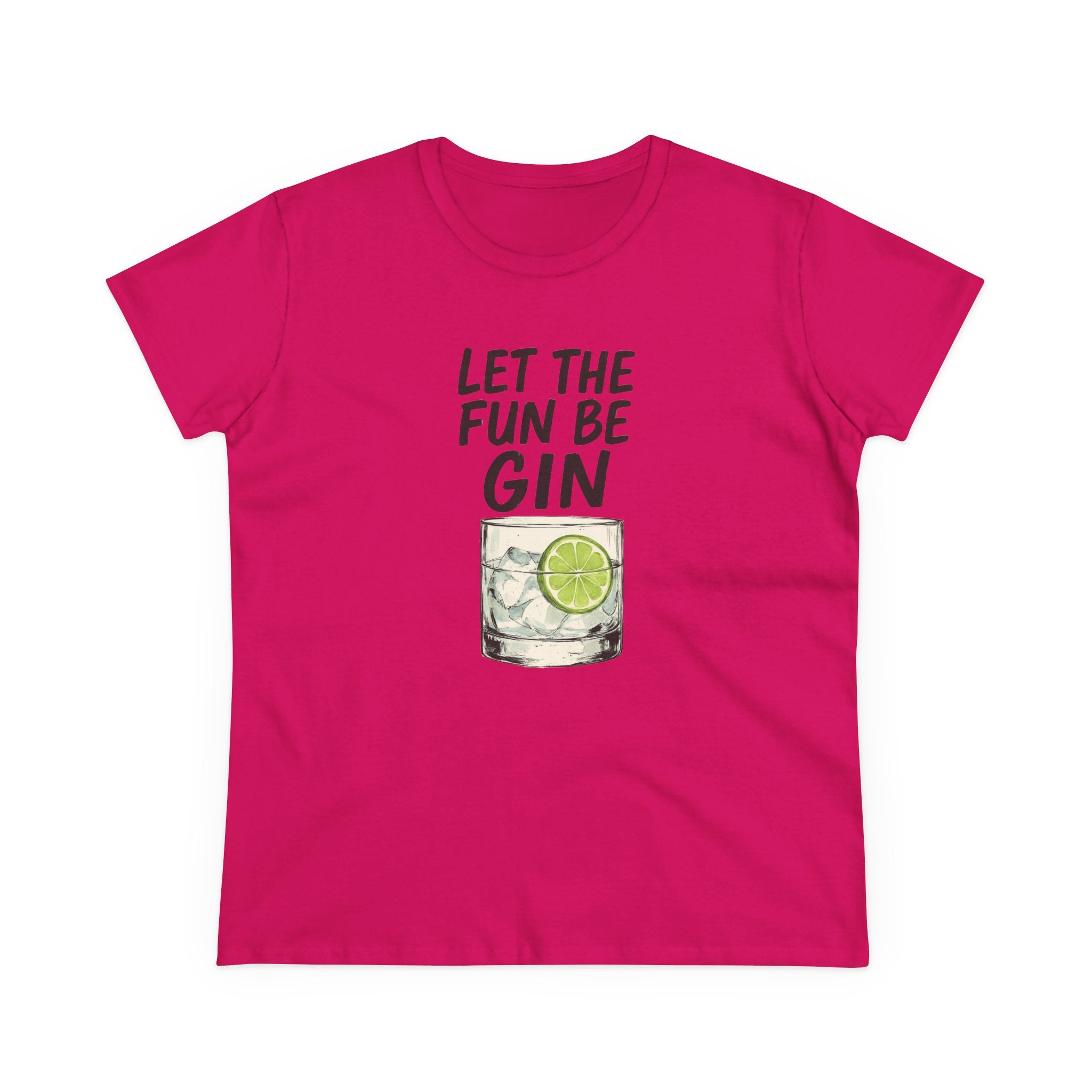 Let the Fun Be Gin Summer Party Cocktail Gift, Womans Tee, Graphic Top, Cotton Shirt, Funny Drinking Tee Gin and Tonic