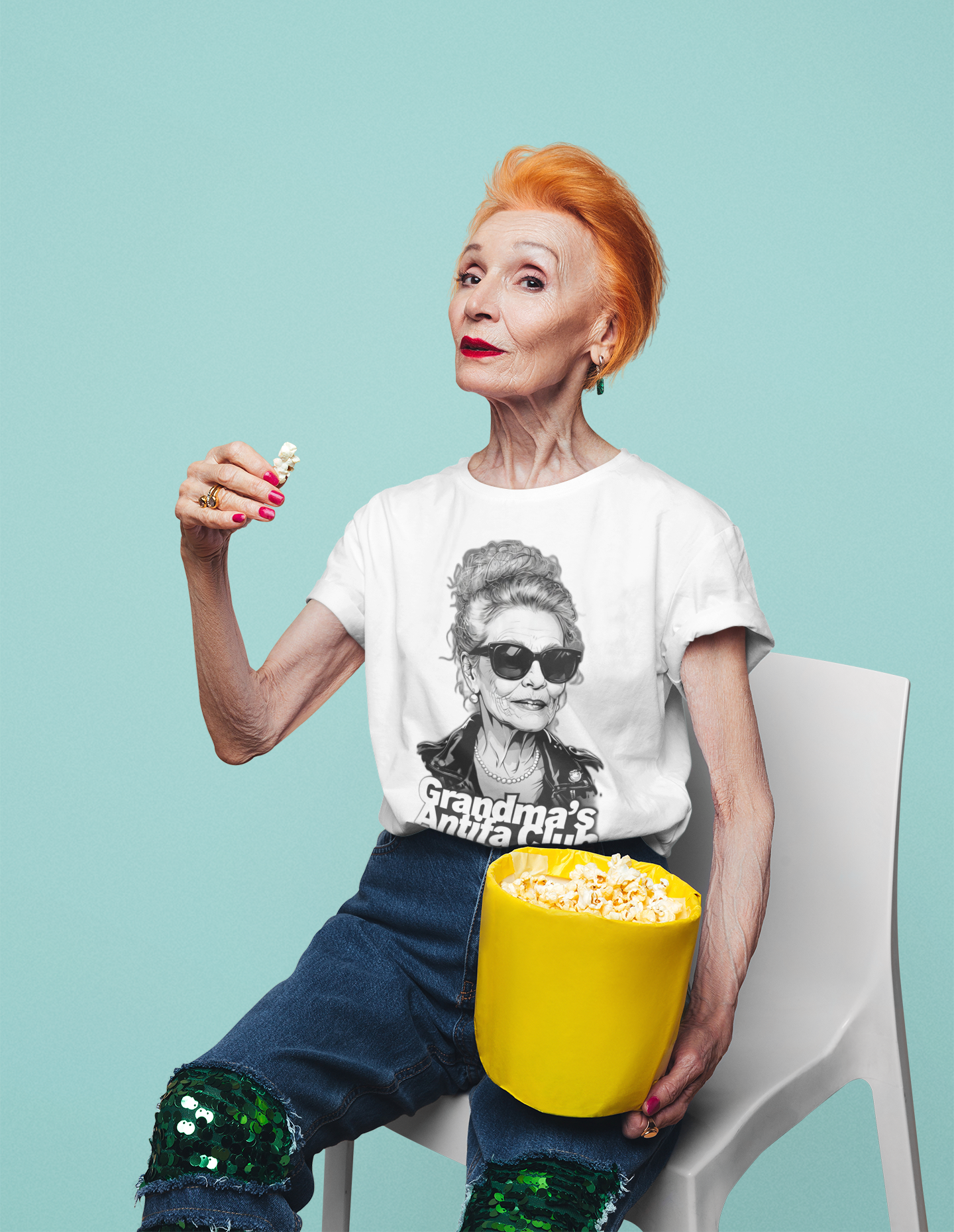 Antifa Grandma Softstyle T-Shirt | Grandma's Antifa Club Shirt Made for strong women who stand for justice