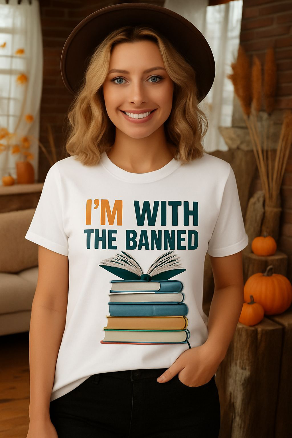 Banned Books Awareness I’m with the banned T-Shirt Christmas Gift for activists and liberals, librarian gift, teacher gift