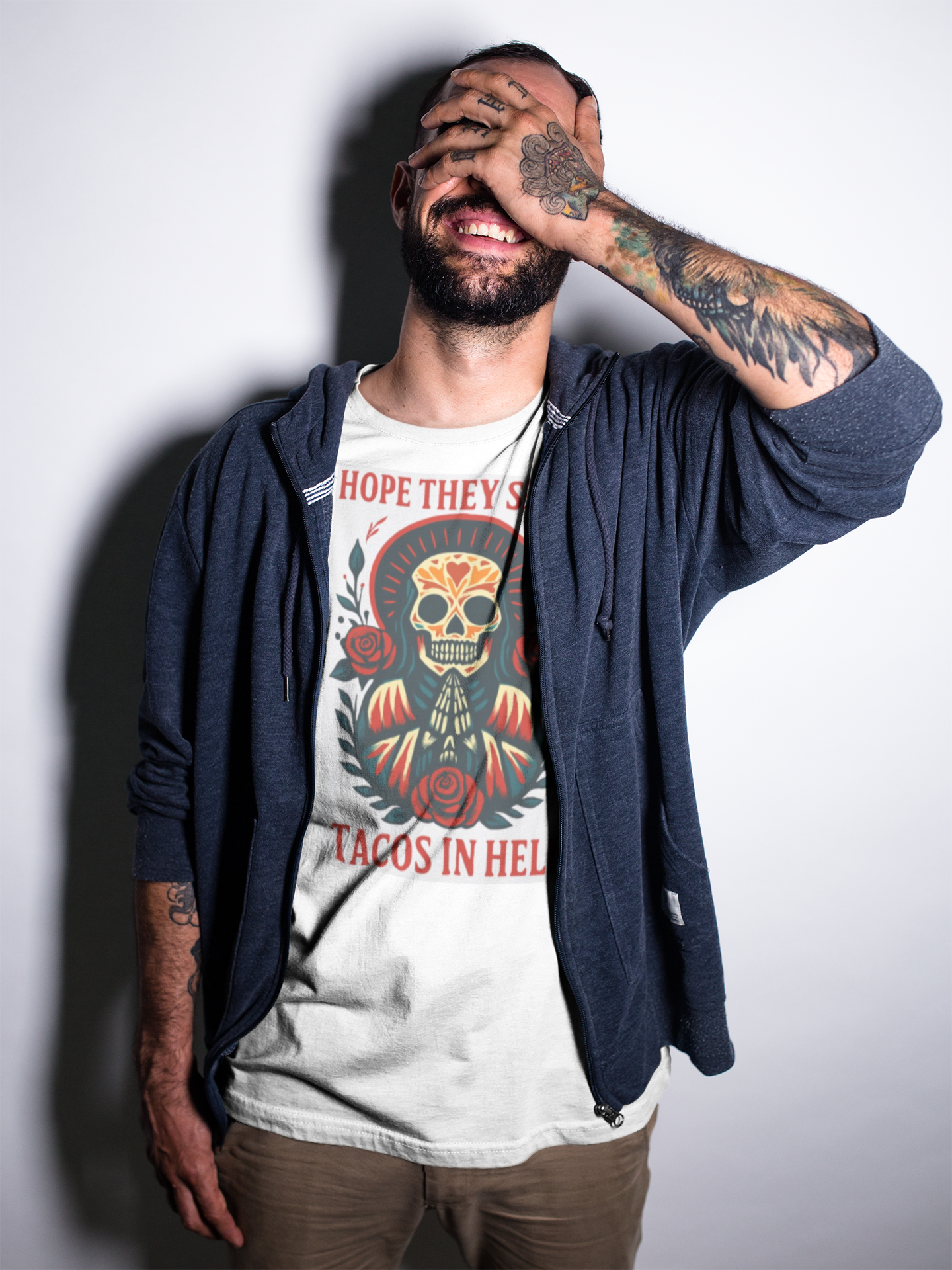 Skull T-Shirt, Funny Taco Lover Gift, Unisex Tee Hope they sell tacos in Hell.