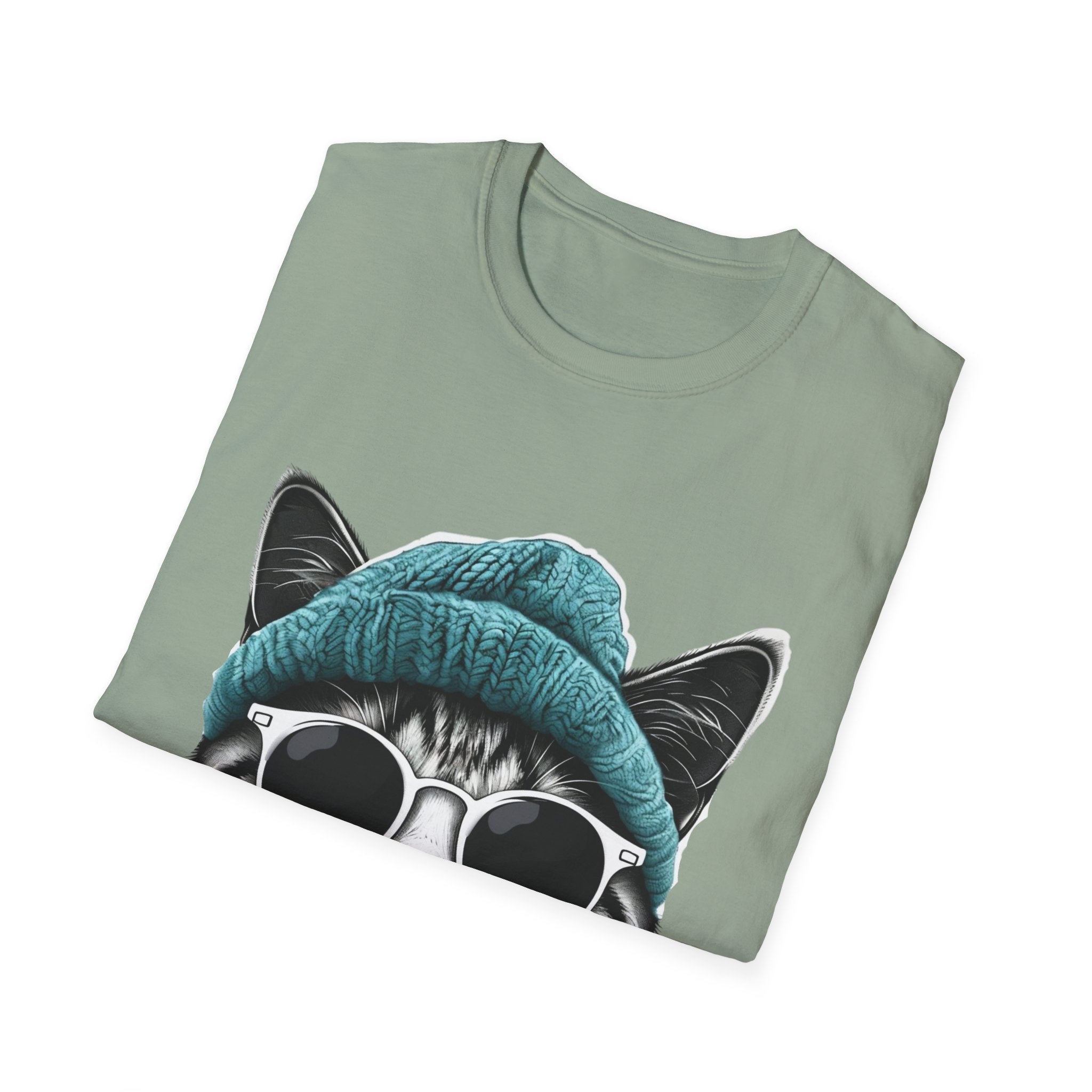 Cool cat with a Knit Cap Cat lovers gift unisex tshirt