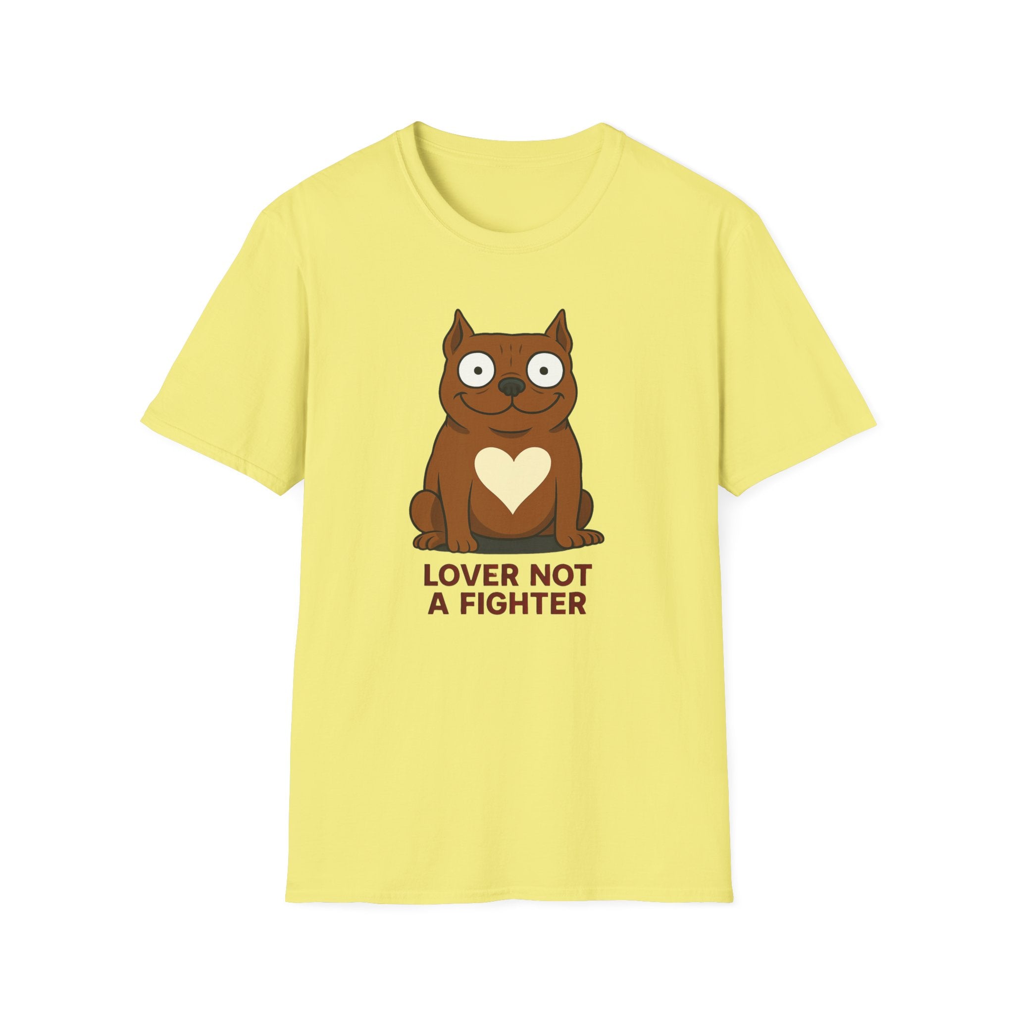 Funny Pit Bull Lover Unisex Softstyle T-Shirt, Amstaff Not a Fighter Dog Tee, Animal Rescue Gift, Dog Mom Dad Shirt