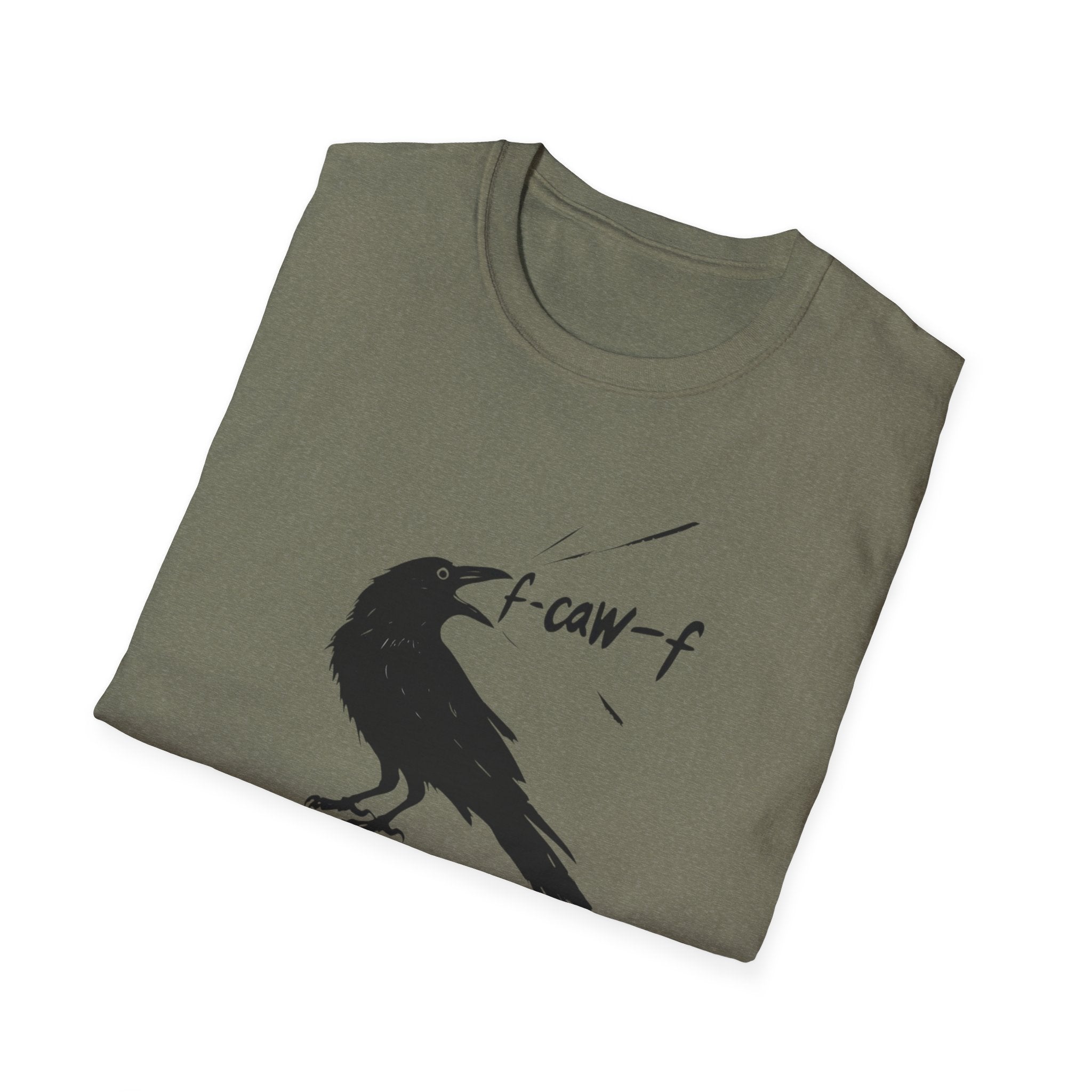 F Off Crow Bird Lover F-Caw-F Fresh Mouth Unisex Softstyle T-Shirt, F Off Tee, Gift for Bird Enthusiasts, Sarcastic Graphic Tee, Unique