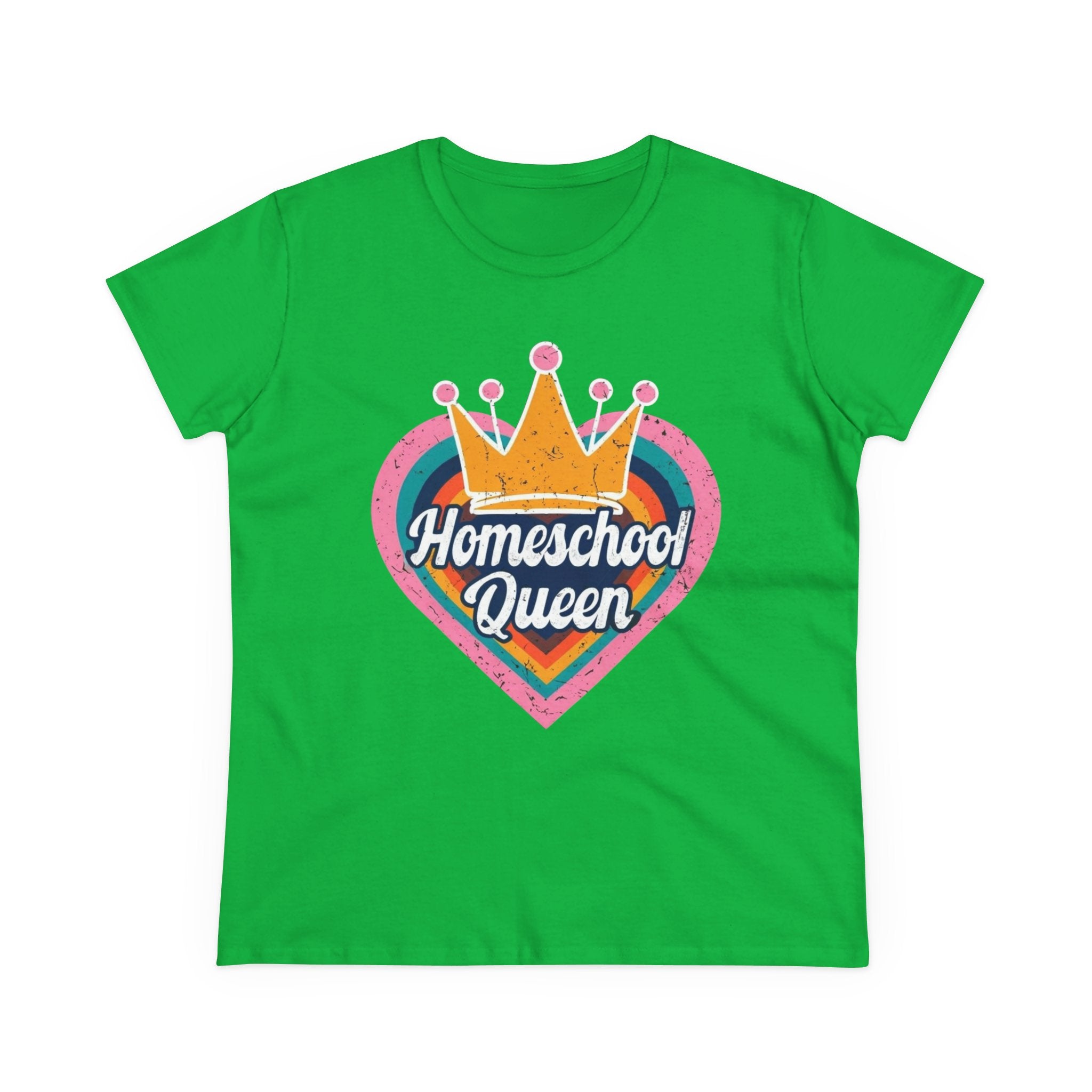 Homeschool Queen Cotton Tee, Cute Tee for Moms, Colloquial Gift for Homeschoolers, Fun Educational Apparel, Perfect for Back to School
