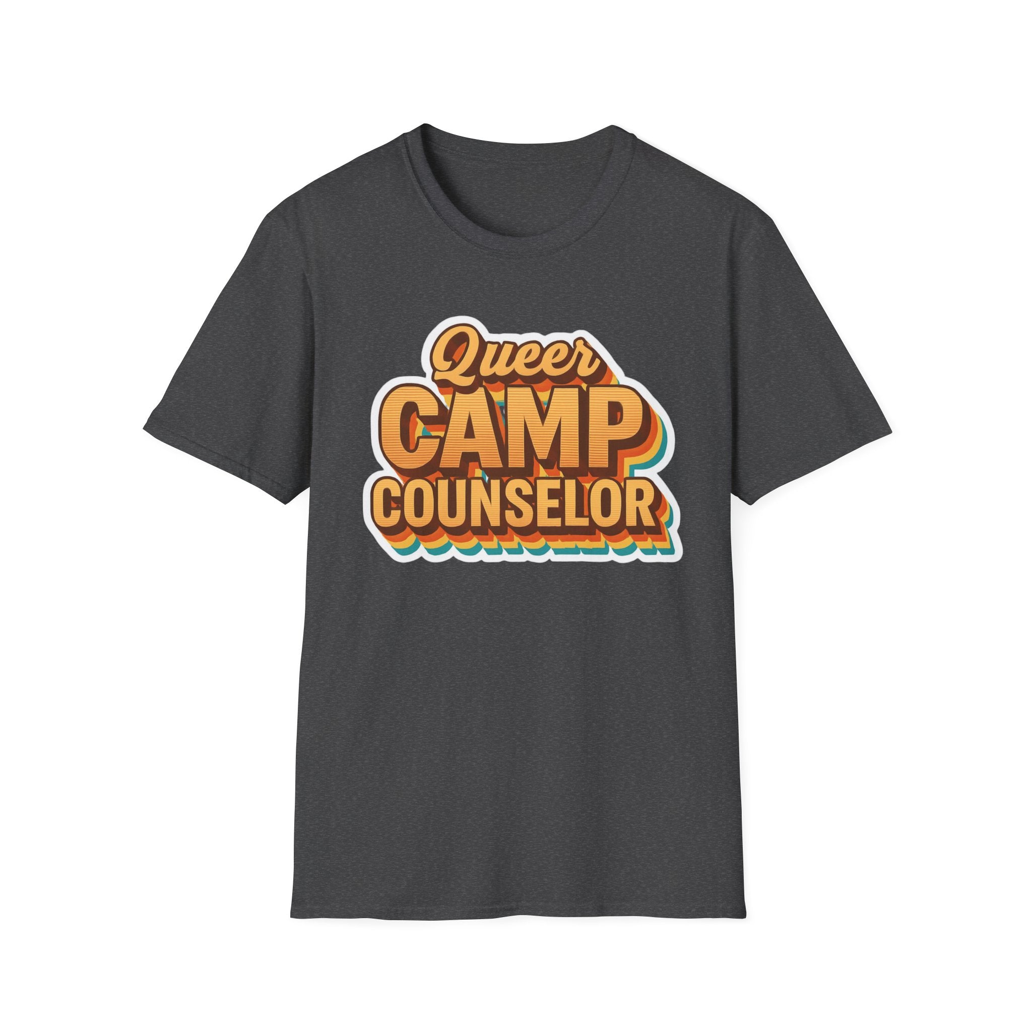 Queer Camp Counselor T-Shirt, LGBTQ Pride Tee, Rainbow Graphic Shirt, Summer Camp Theme Top, Gender Neutral Clothing Ptown carnival