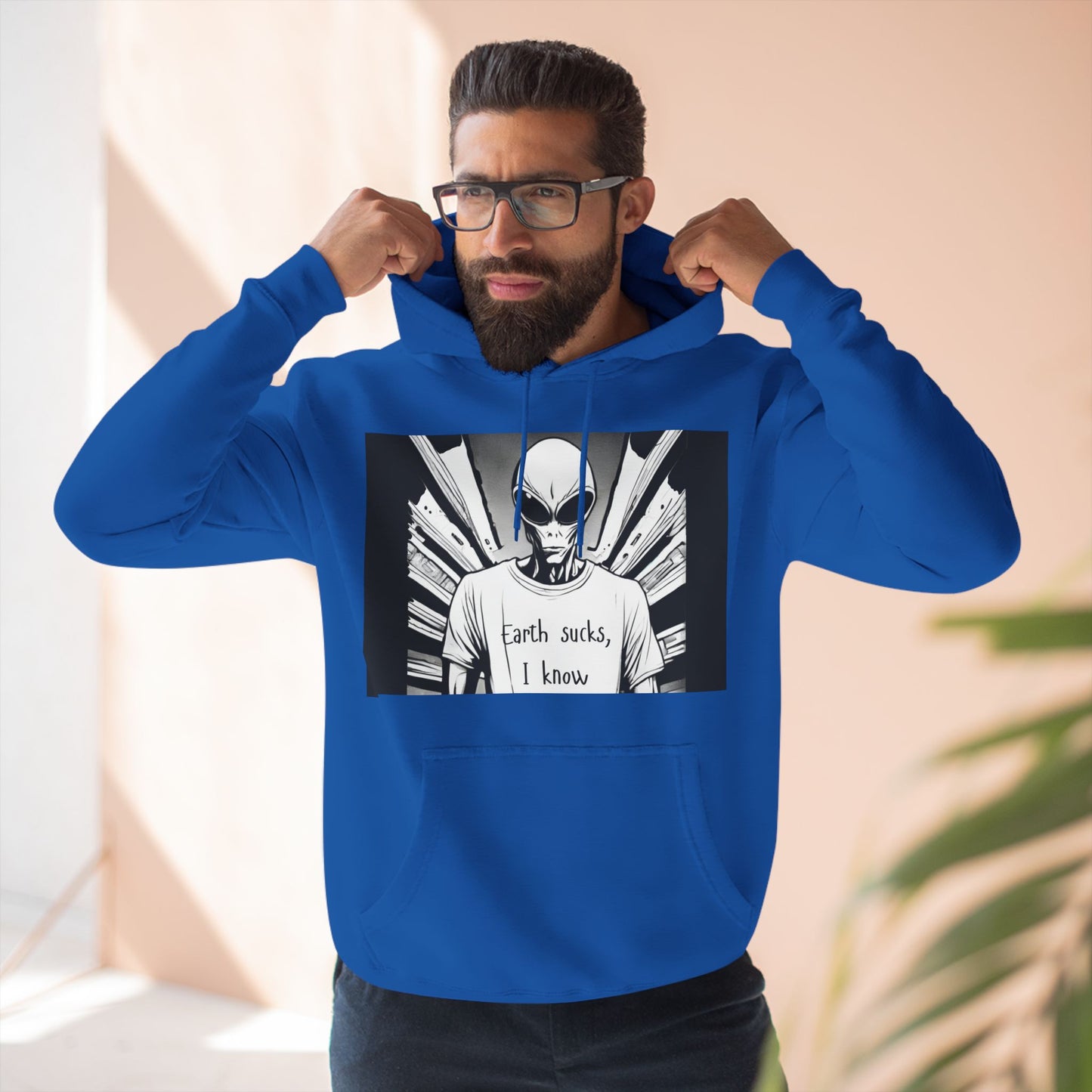 Fleece Hoodie - Earth Sucks I Know - Funny Graphic Design