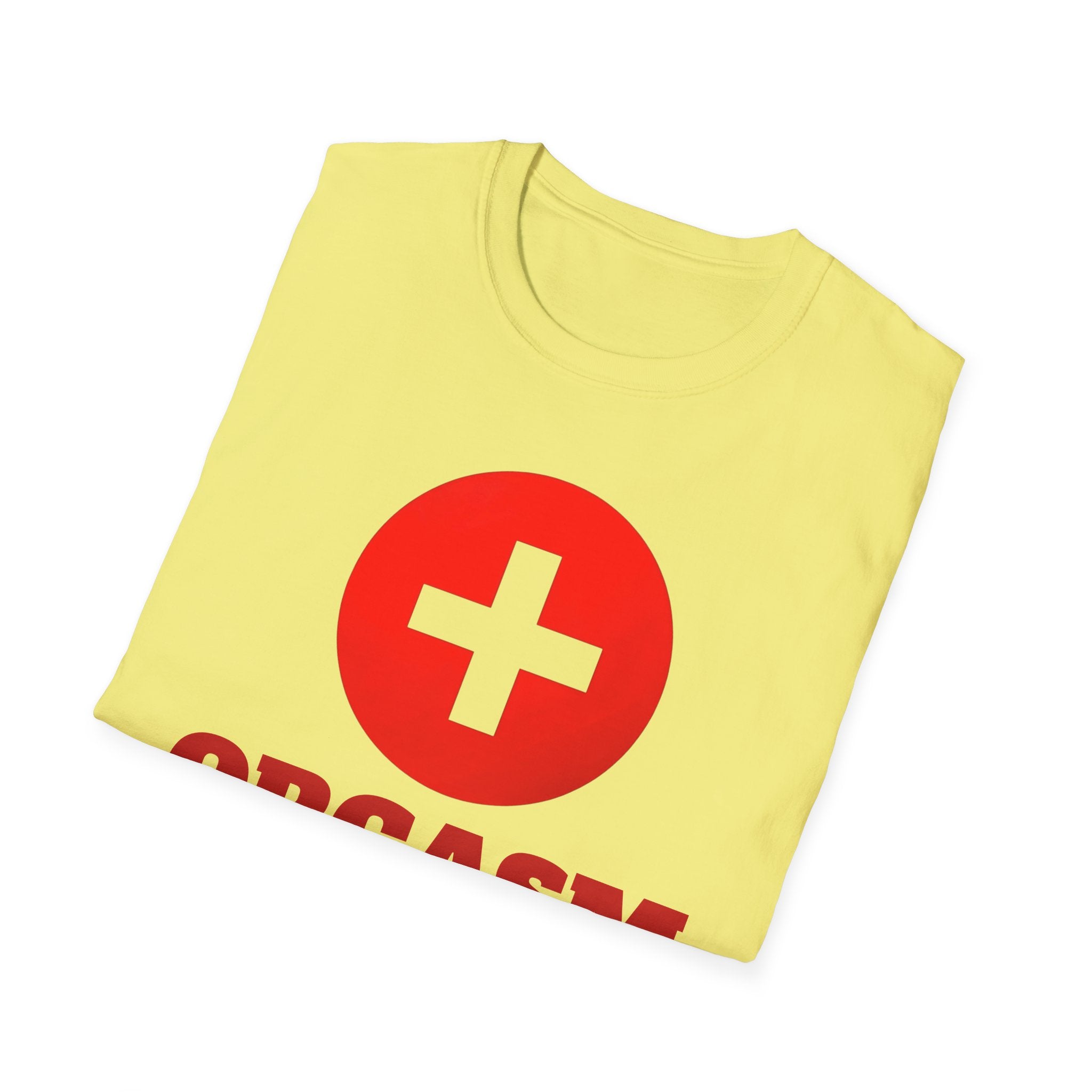 Funny Orgasm Donor Red Cross Unisex T-Shirt, Saving Lives Tee, Humorous Graphic Shirt, Naughty Gag Gift, Hilarious Adult Tee