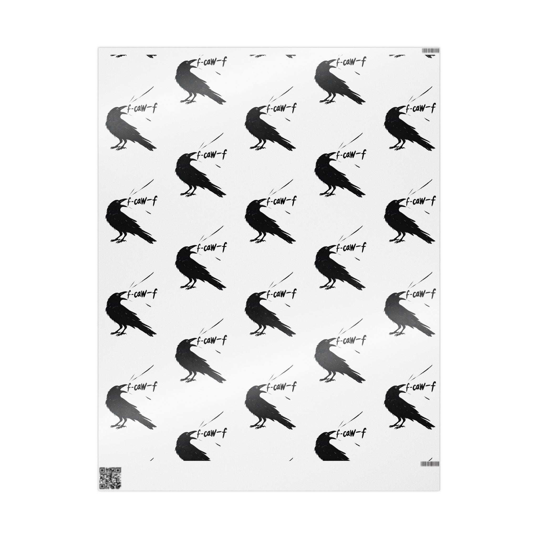F-Caw-F. F*ck Off! Crow Wrapping Paper funny, sarcastic, crow, lover, edgy, wrapping, and gift paper