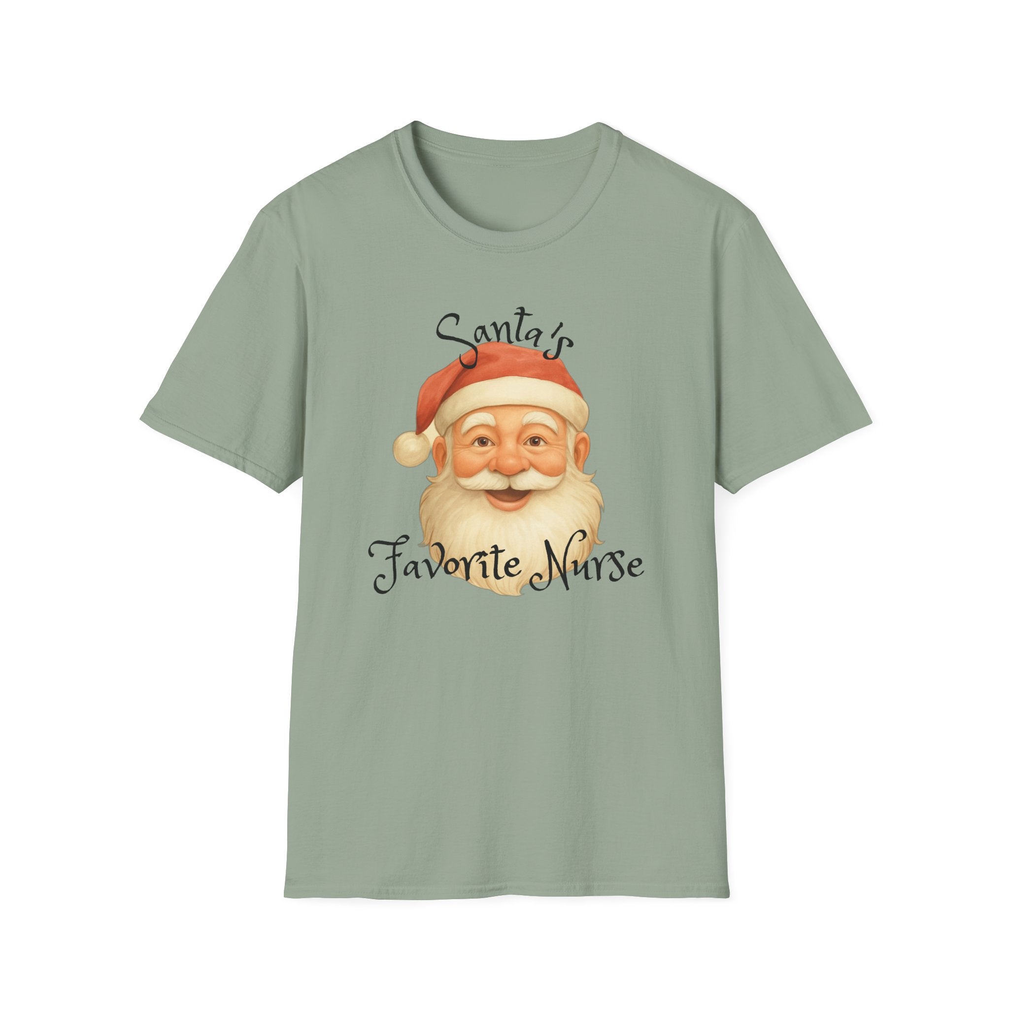 Santa Nurse Christmas T-Shirt, Santa's Favorite Nurse Top, Holiday Gifts for Nurses, Unisex Tee, RN Shirt, Healthcare Worker Apparel