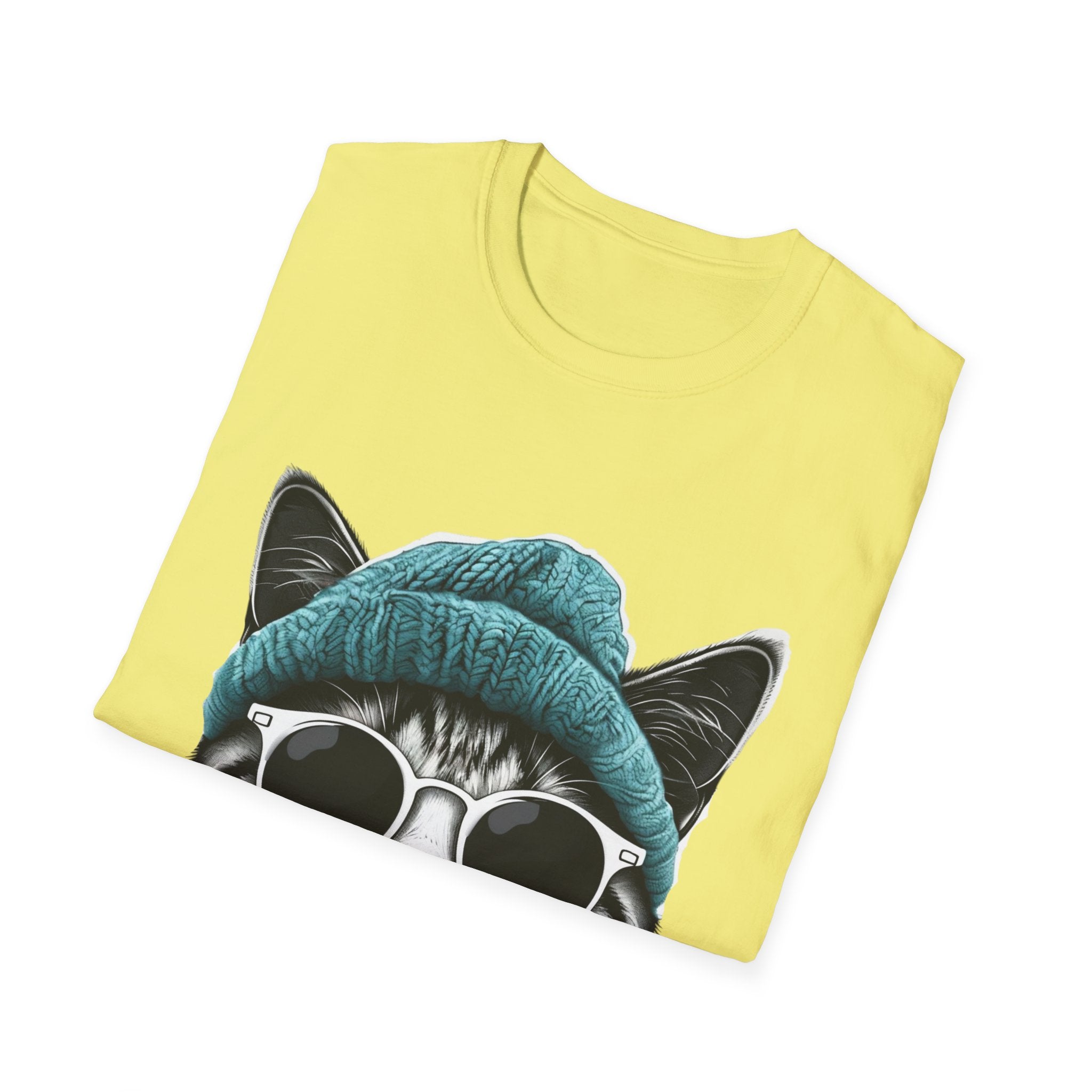 Cool cat with a Knit Cap Cat lovers gift unisex tshirt