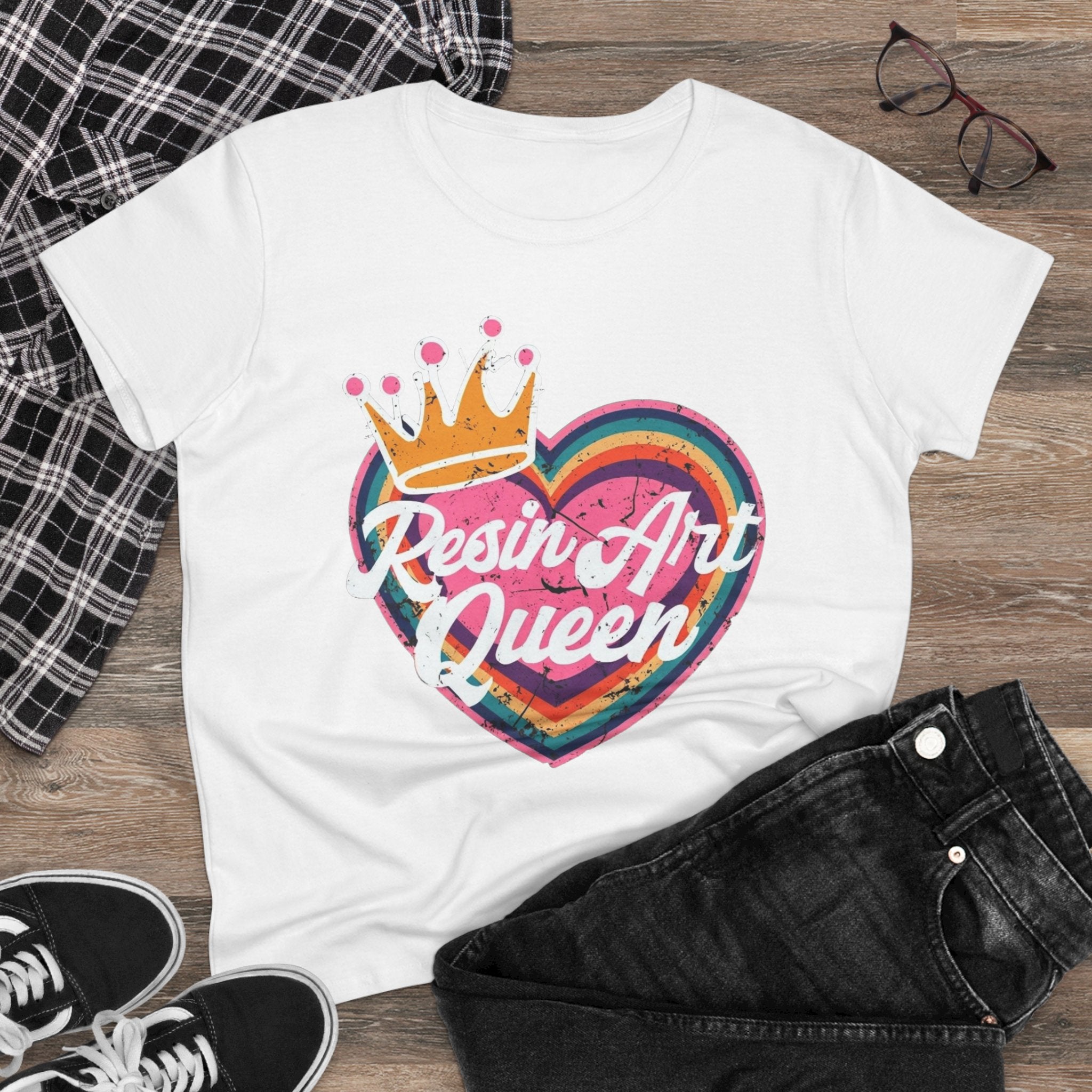 Resin Art Queen Tee - Fun, Colorful Cotton Shirt for Art Lovers, Gifts, Festivals, Home Parties, Creative Outfits
