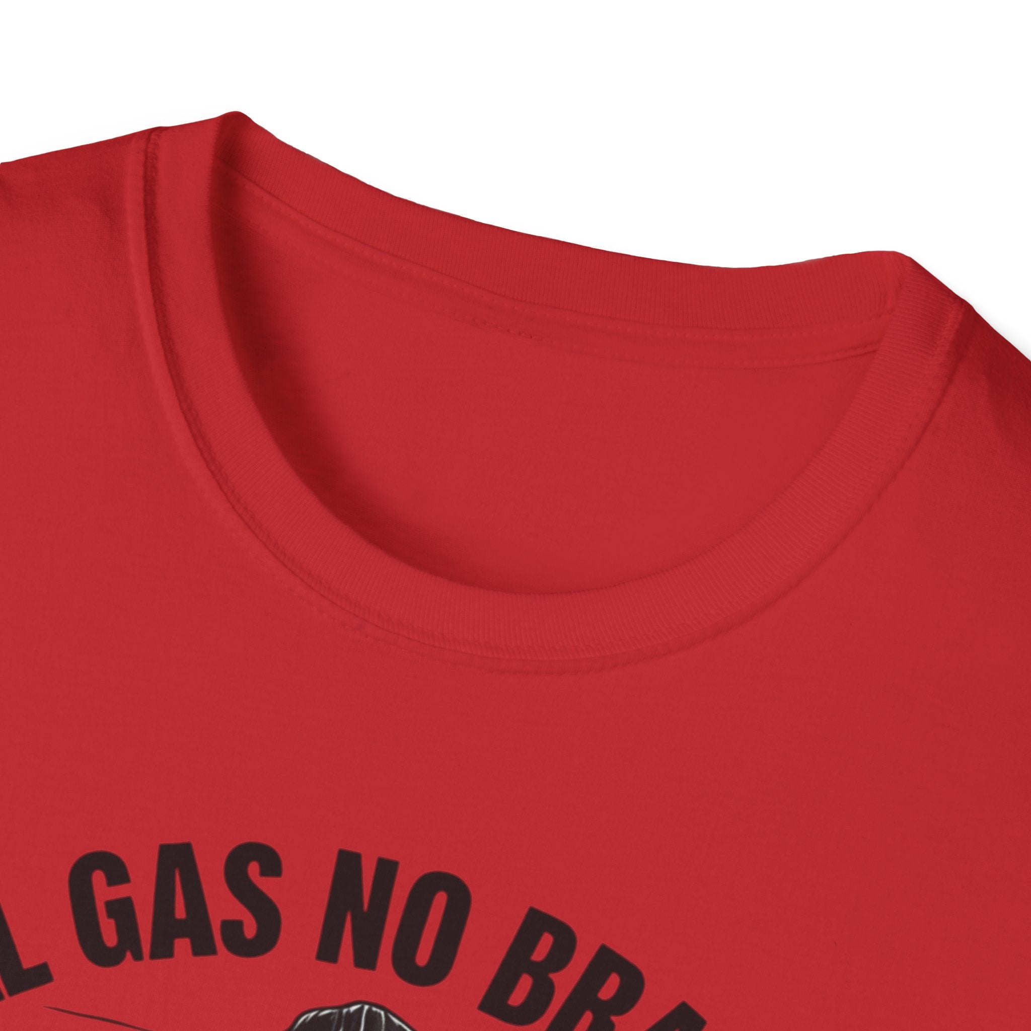 All Gas No Brakes Tee, Beach Party Skull Unisex Softstyle T-Shirt, Summer Skeleton Shirt, Vacation Graphic Top, Surfing Skeleton Apparel