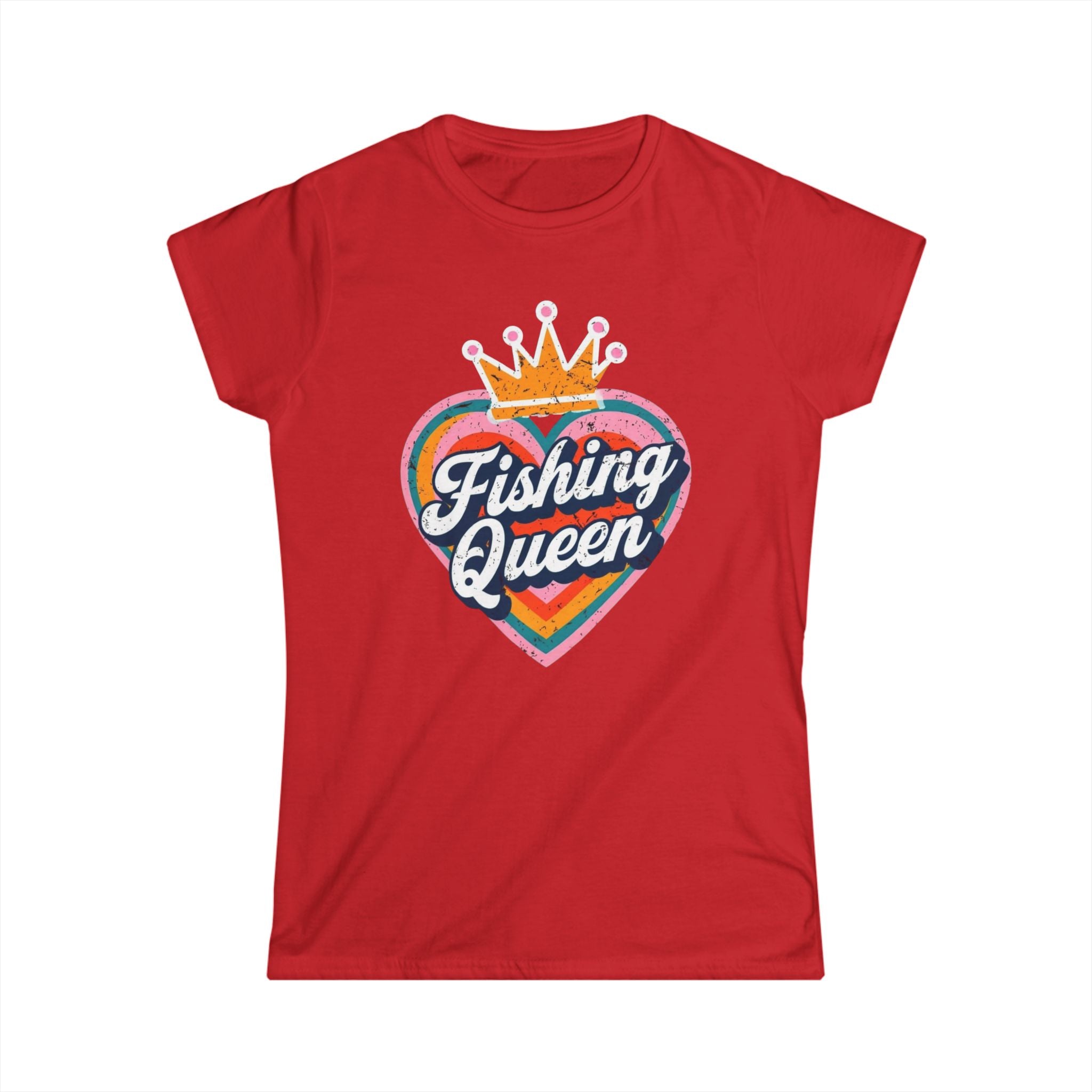 Fishing Queen Softstyle Tee - Perfect for Fishing Enthusiasts, Summer Vacation, Gifts for Her, Outdoor Adventures, Women's T-Shirt