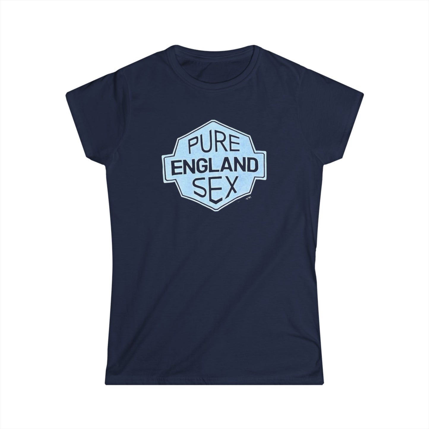 Pure England Sex Tee, Casual Women's Shirt, Funny Graphic Top, Gift for Her, Summer Fashion, Trendy Softstyle Tee white lotus
