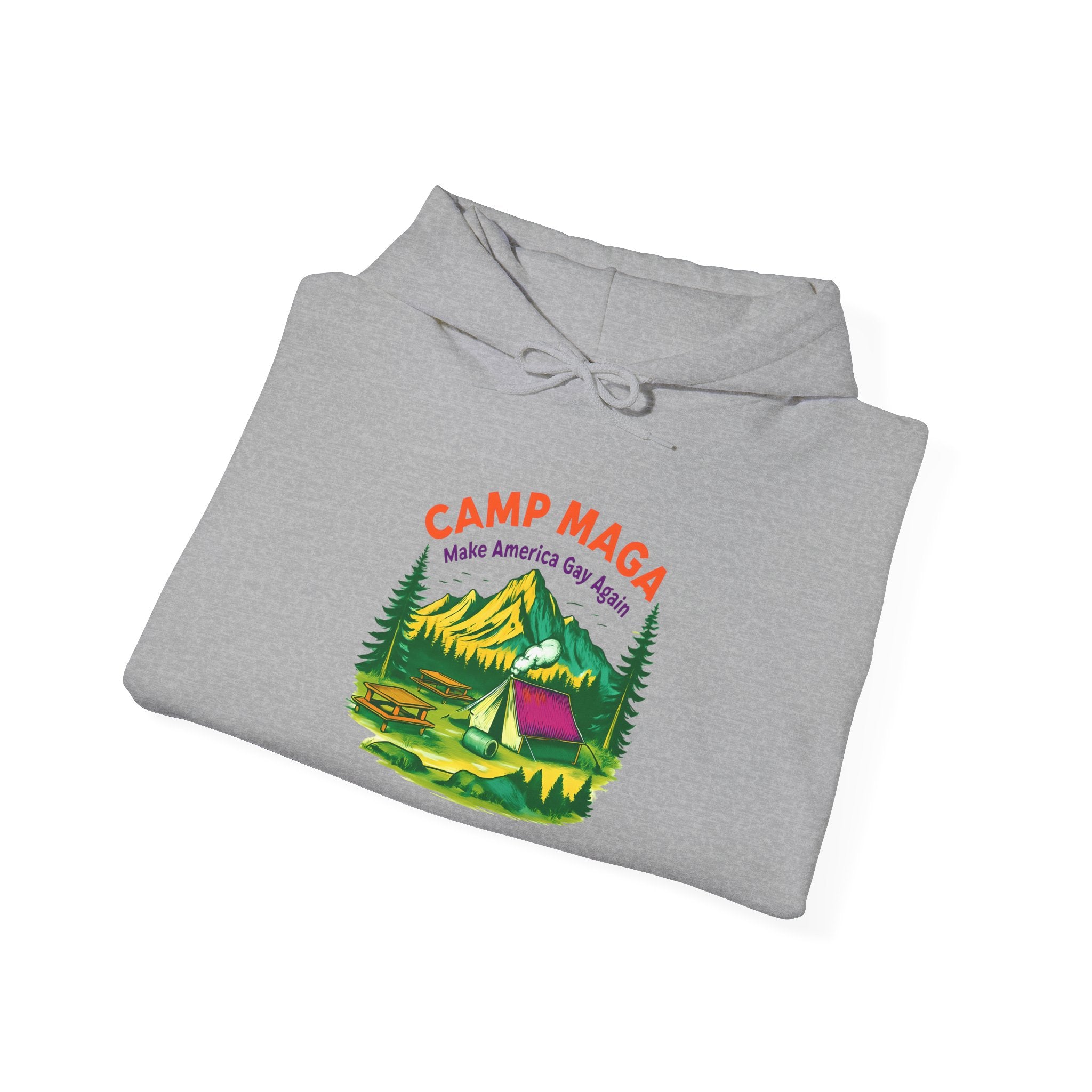Camp Maga Gay Pride Hoodie, LGBT Rainbow Sweatshirt, P-Town Carnival Unisex Pullover, America Flag Jumper, LGBTQ Summer Camp Gift, Political