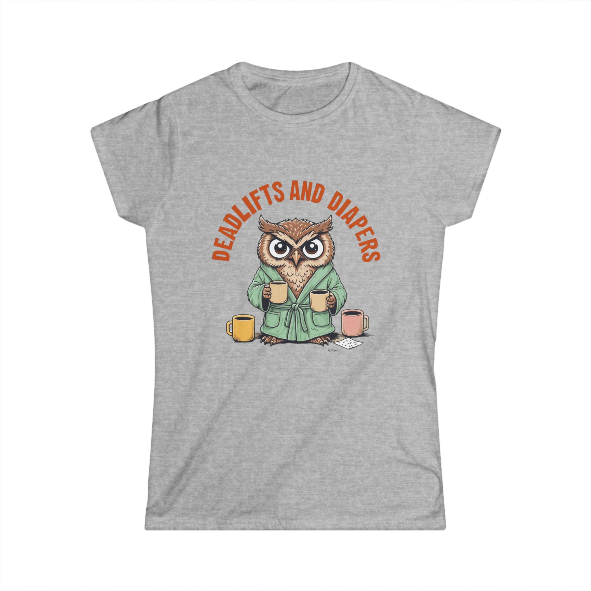 Gym Mom Women's Tee, Fitness Mom Shirt, Workout Mama Top, Weightlifting Mother T-Shirt, Crossfit Mom Gift Owl lovers