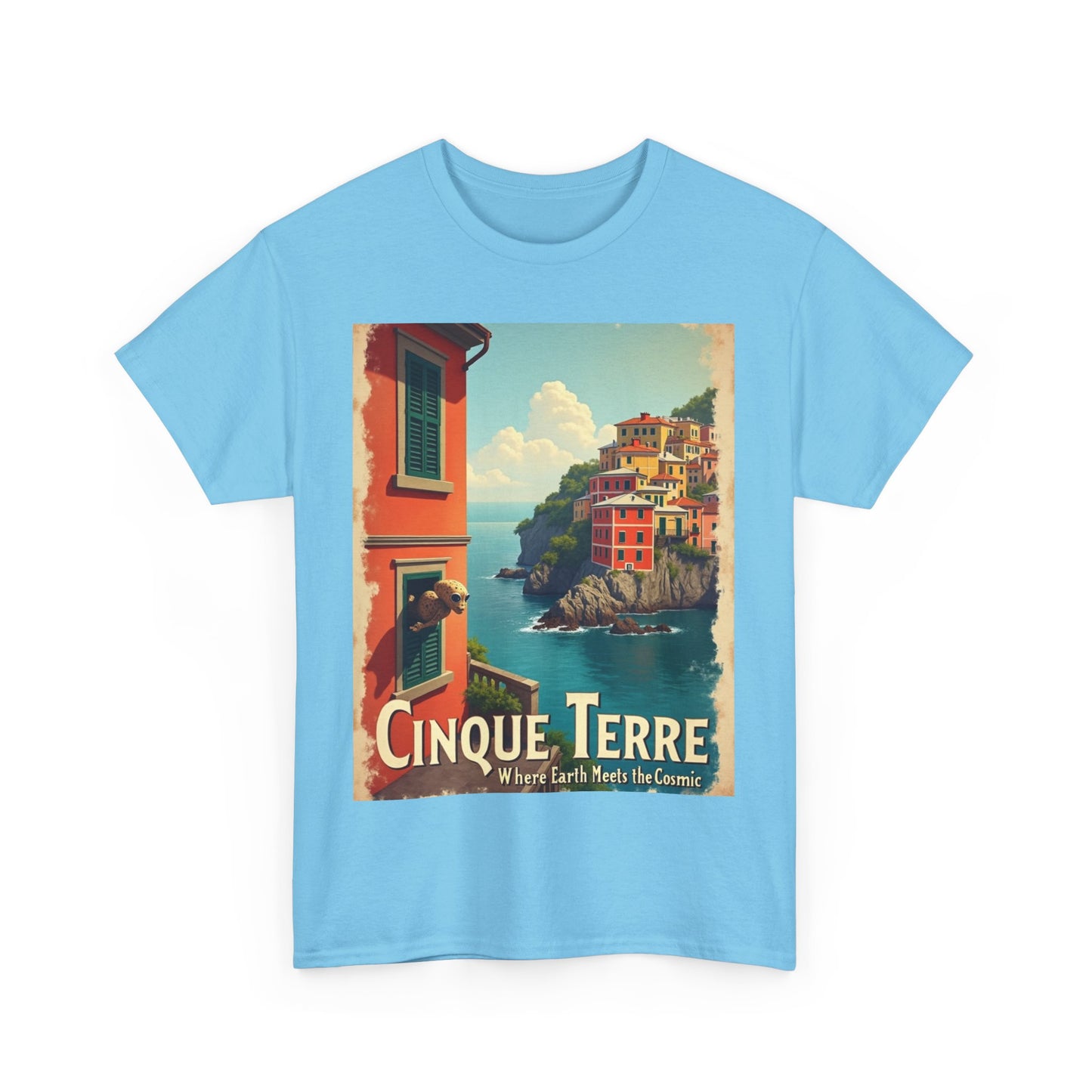 T-Shirt Cinque Terre Alien Visit Unisex Heavy Cotton Tee