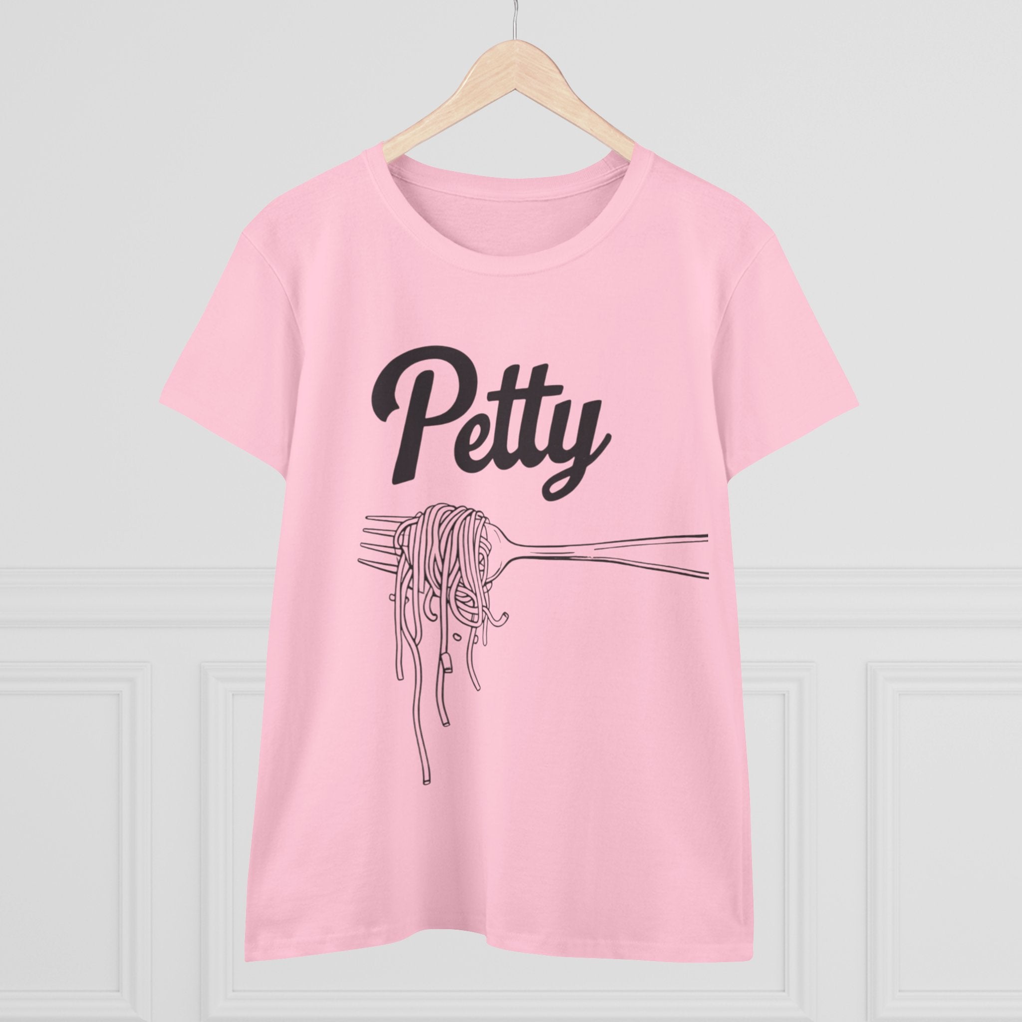 Petty spaghetti Women's Cotton Tee, Funny Graphic Tee, Casual Shirt, Gift for Foodies, Birthday Gift, Quirky Apparel gift for her