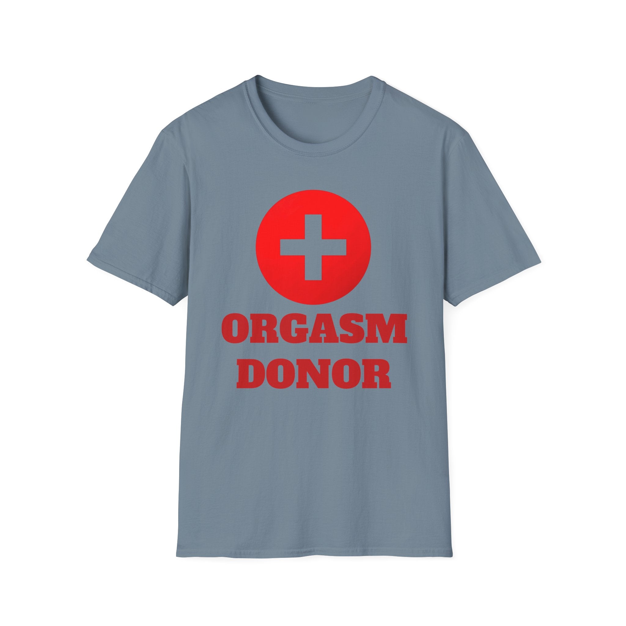 Funny Orgasm Donor Red Cross Unisex T-Shirt, Saving Lives Tee, Humorous Graphic Shirt, Naughty Gag Gift, Hilarious Adult Tee