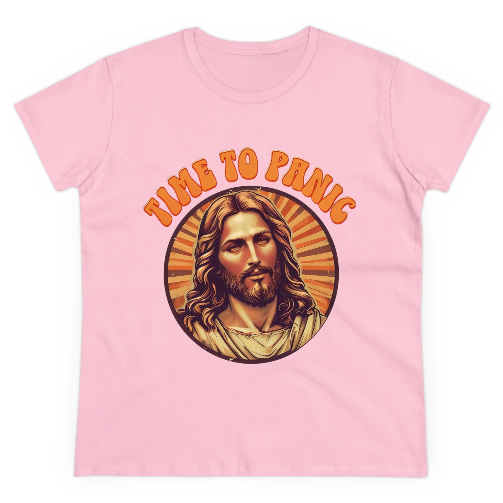Graphic Tee, Funny Jesus Shirt, Panic Quote Women's T-Shirt, Religious Humor Top, Christian Apparel, Novelty Gift for Her, Midweight Cotton