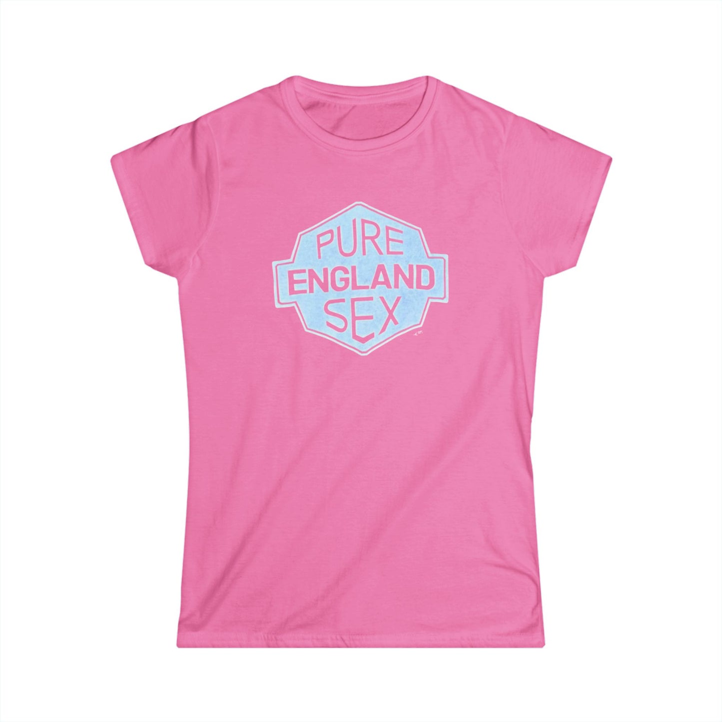 Pure England Sex Tee, Casual Women's Shirt, Funny Graphic Top, Gift for Her, Summer Fashion, Trendy Softstyle Tee white lotus