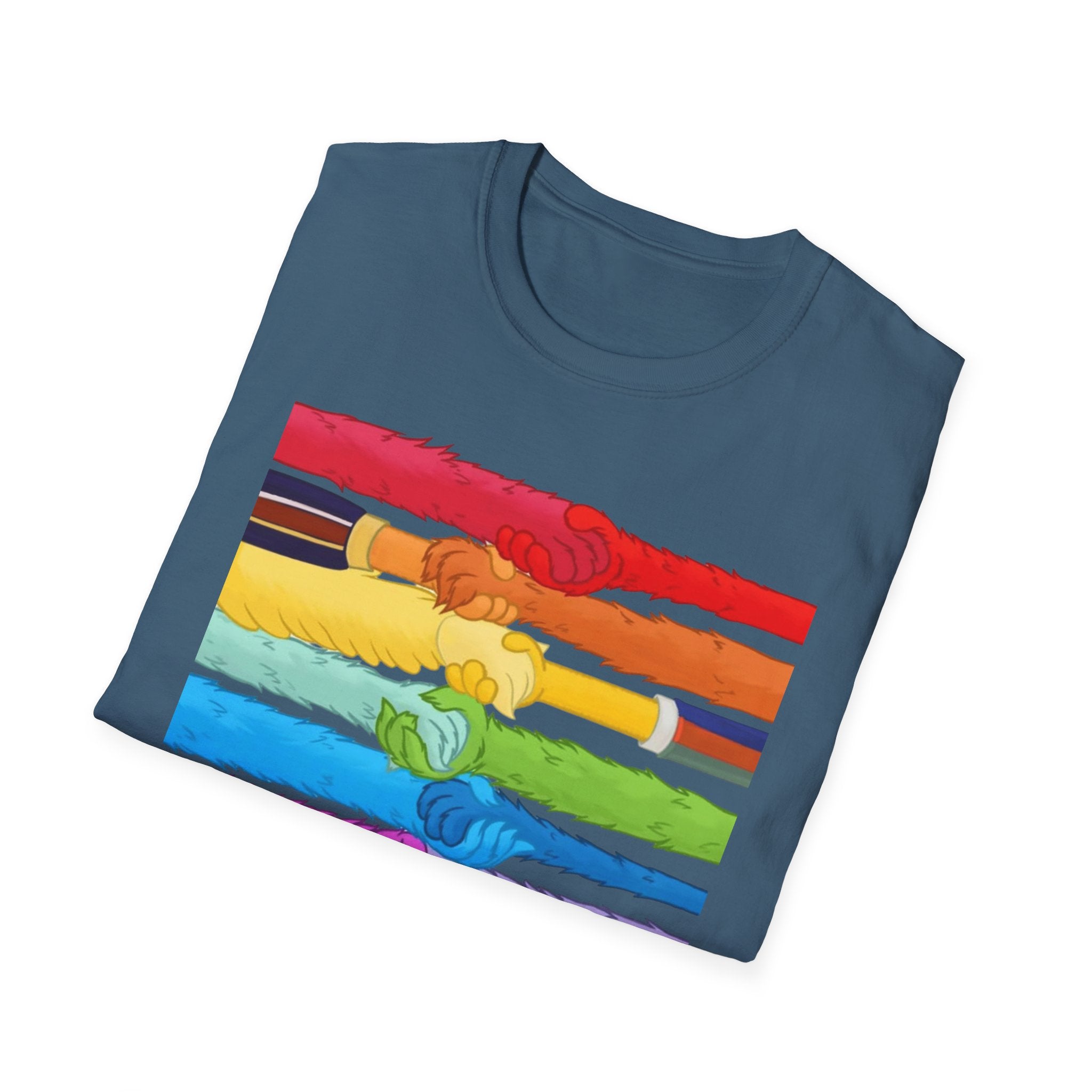 Pride Unity T-Shirt, Unisex Graphic Tee, LGBTQ+ Pride Shirt, Colorful Equality Apparel, Rainbow Friendship Tee, Support & Celebrate