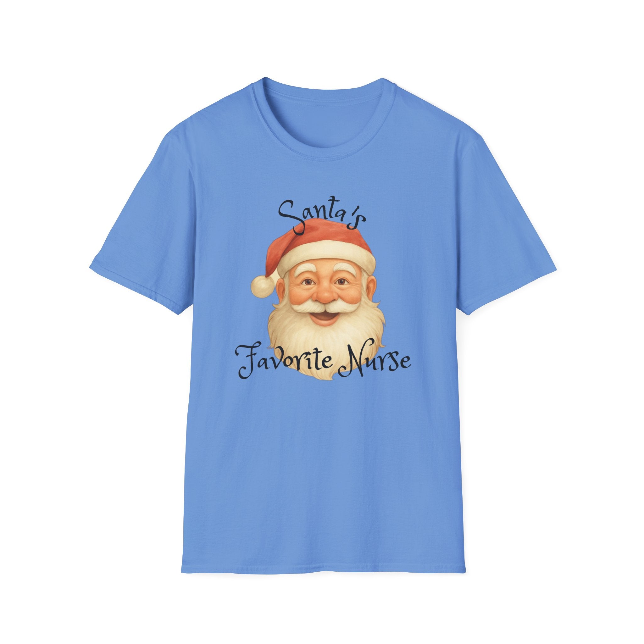 Santa Nurse Christmas T-Shirt, Santa's Favorite Nurse Top, Holiday Gifts for Nurses, Unisex Tee, RN Shirt, Healthcare Worker Apparel