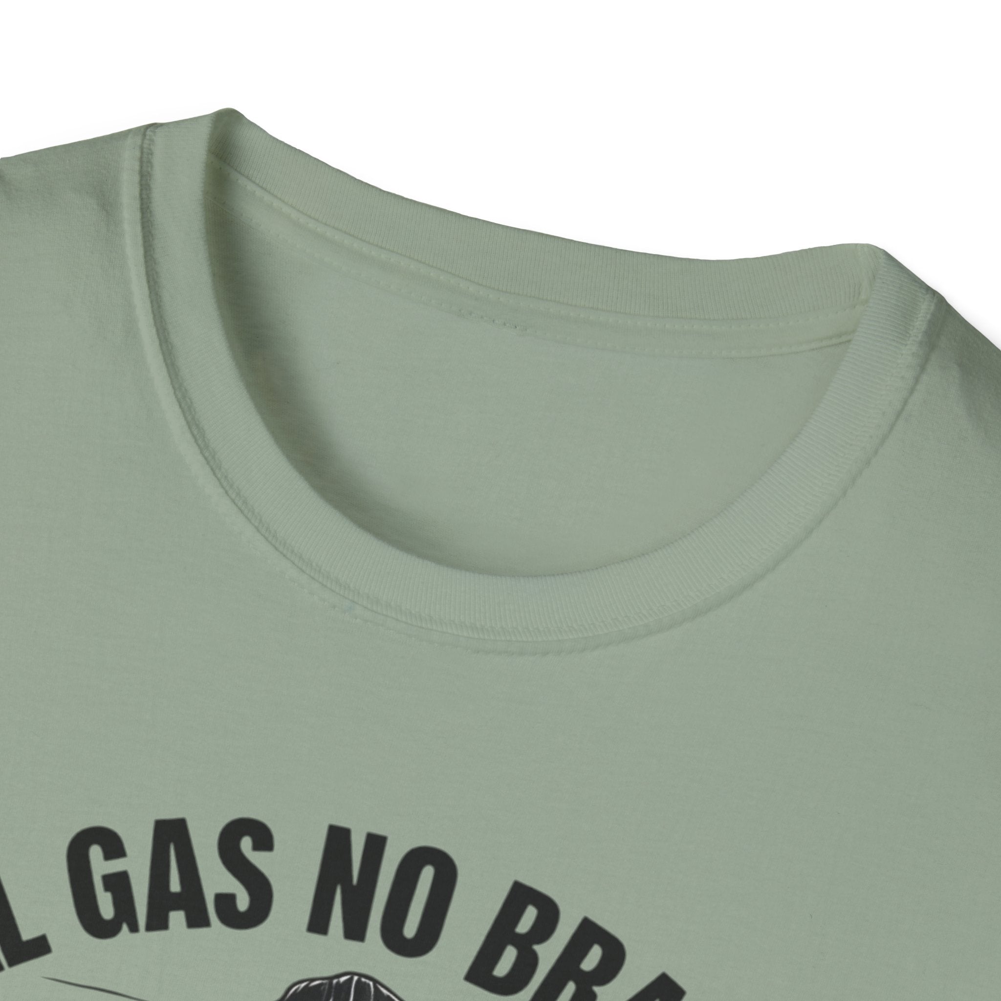 All Gas No Brakes Tee, Beach Party Skull Unisex Softstyle T-Shirt, Summer Skeleton Shirt, Vacation Graphic Top, Surfing Skeleton Apparel